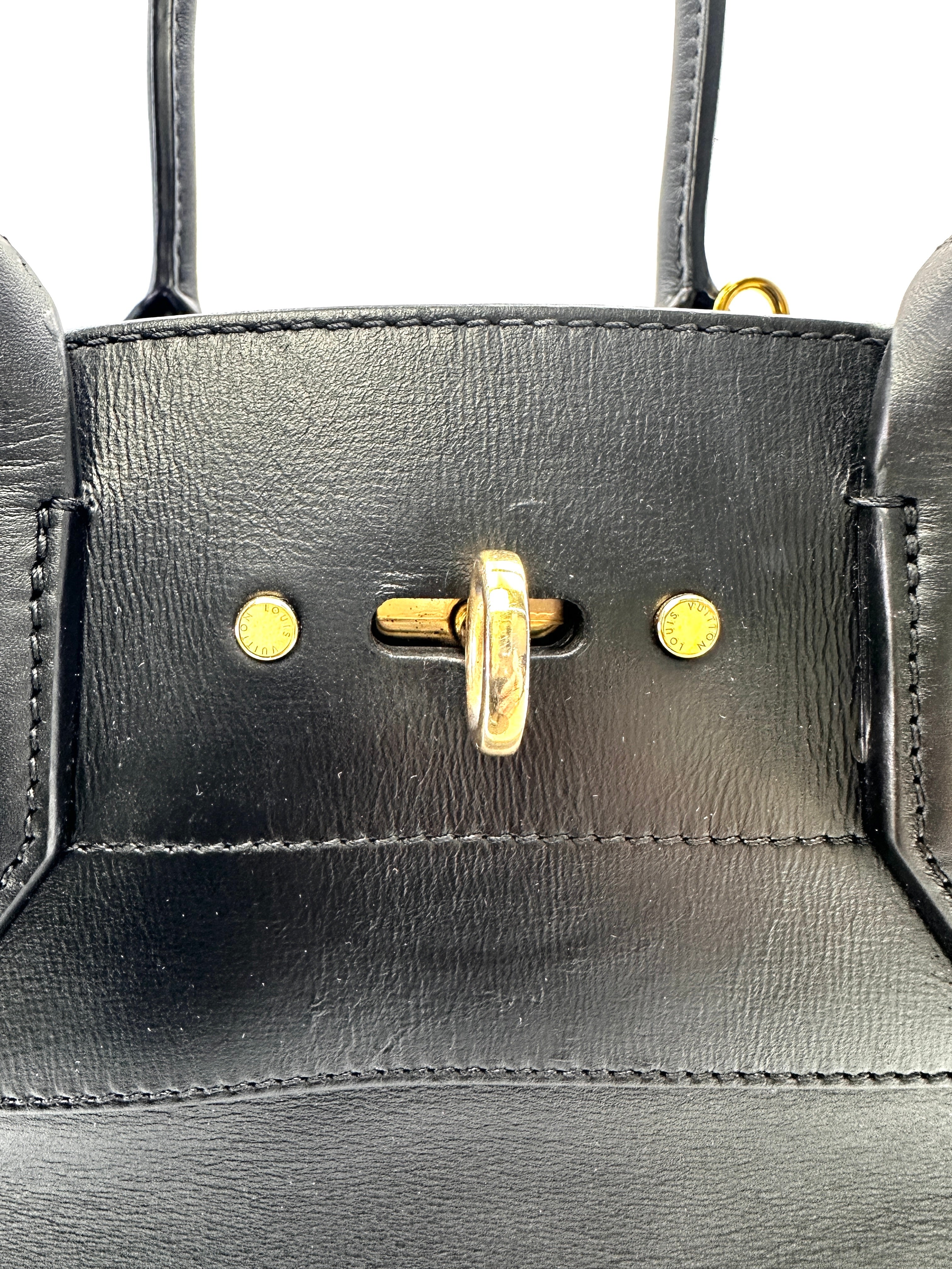Louis Vuitton City Steamer Black Grained Leather Handle Bag LV2867