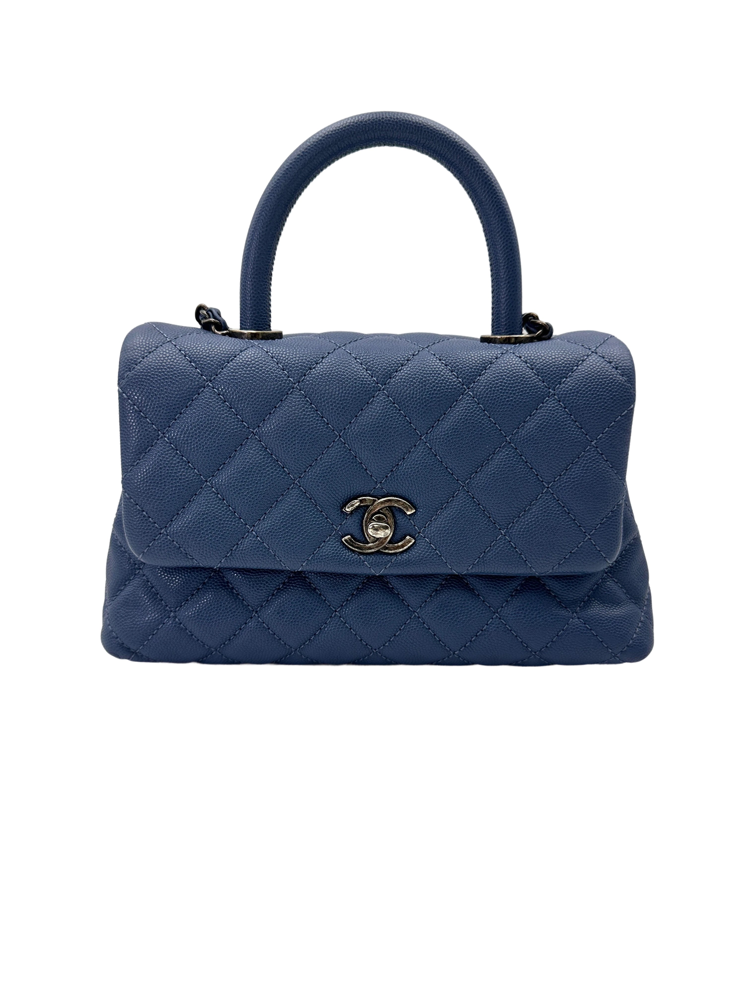 Chanel CoCo Handle Blue Quilted Leather Shoulder Bag(23***39) CC2045