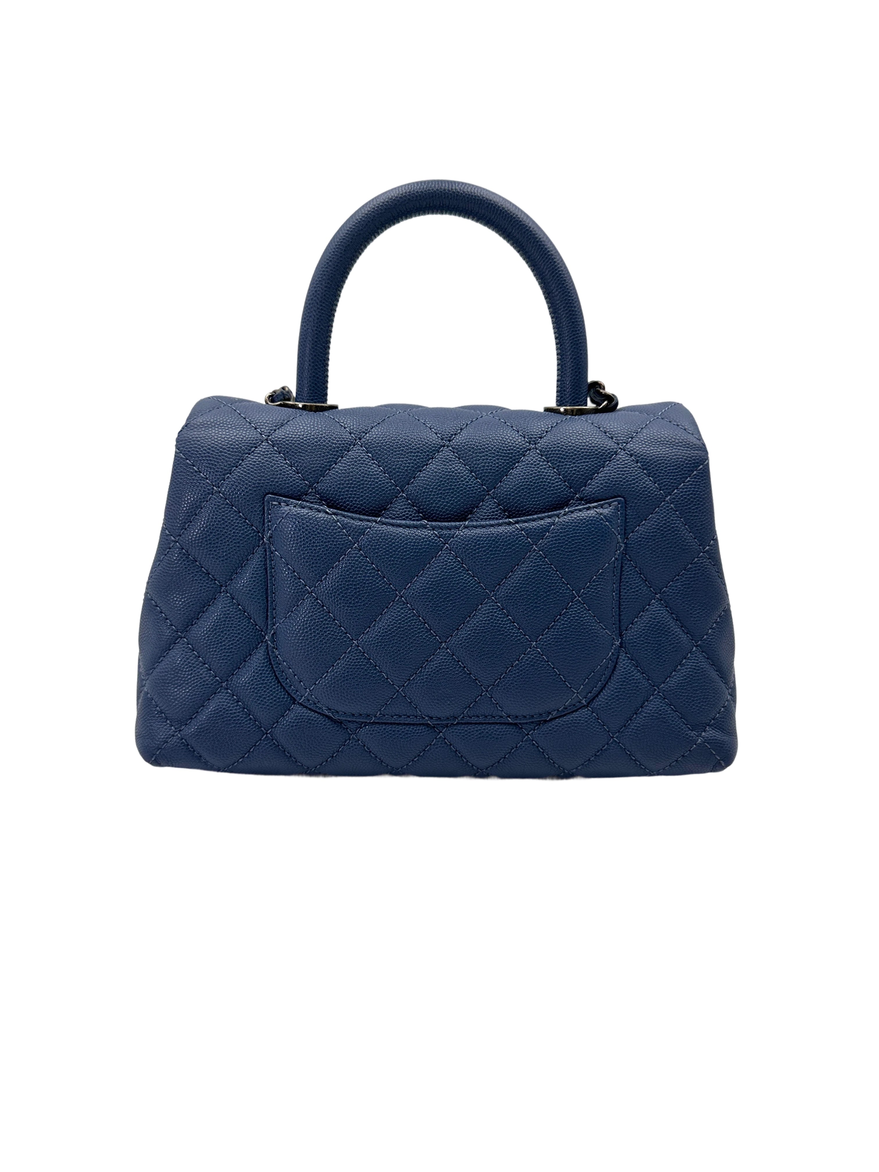 Chanel CoCo Handle Blue Quilted Leather Shoulder Bag(23***39) CC2045