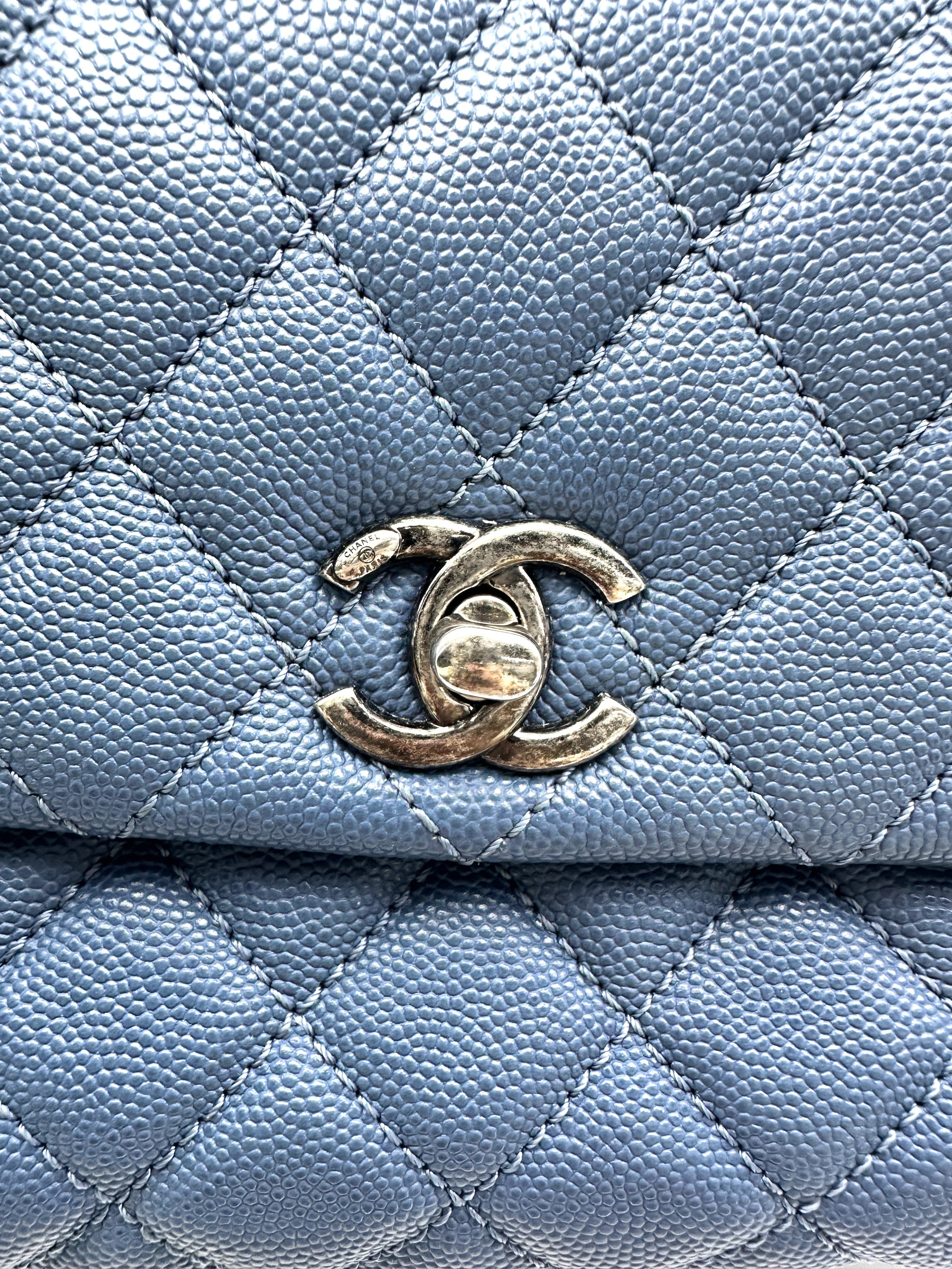 Chanel CoCo Handle Blue Quilted Leather Shoulder Bag(23***39) CC2045