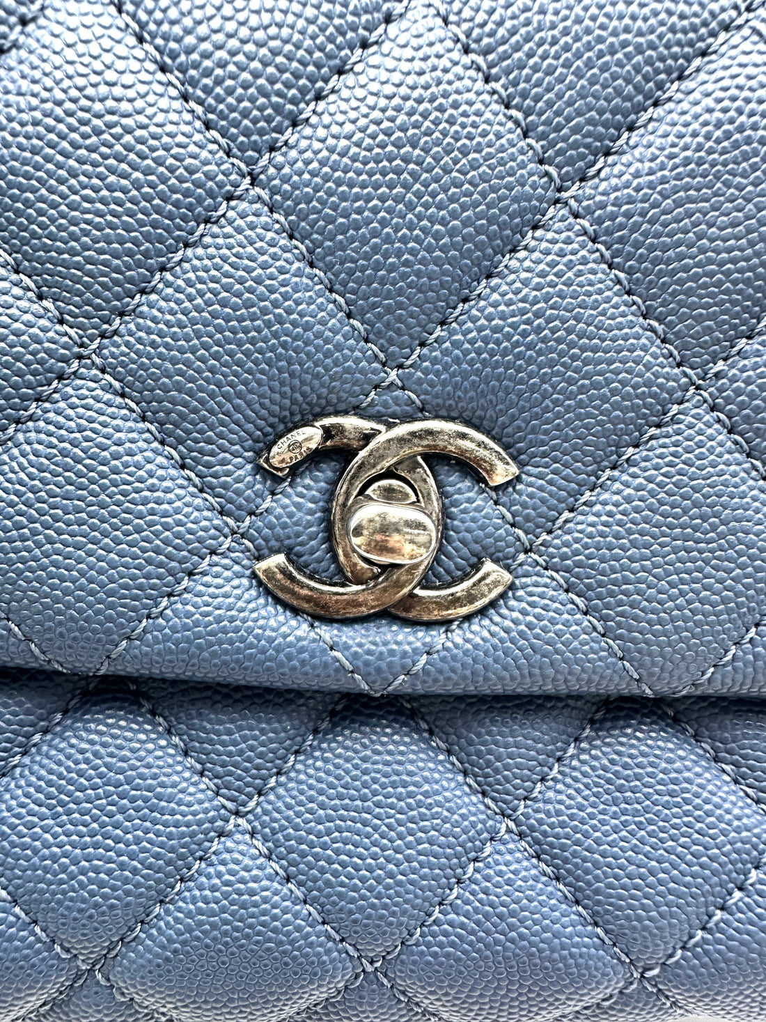 Chanel CoCo Handle Blue Quilted Leather Shoulder Bag(23***39) CC2045
