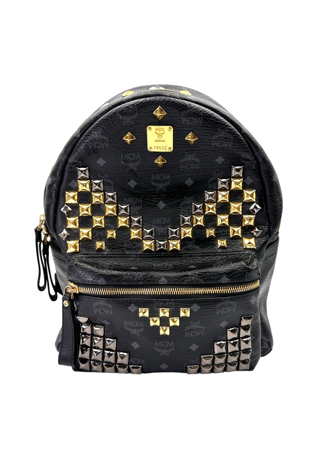 MCM Stark Studded Black Leather Backpack MCM39