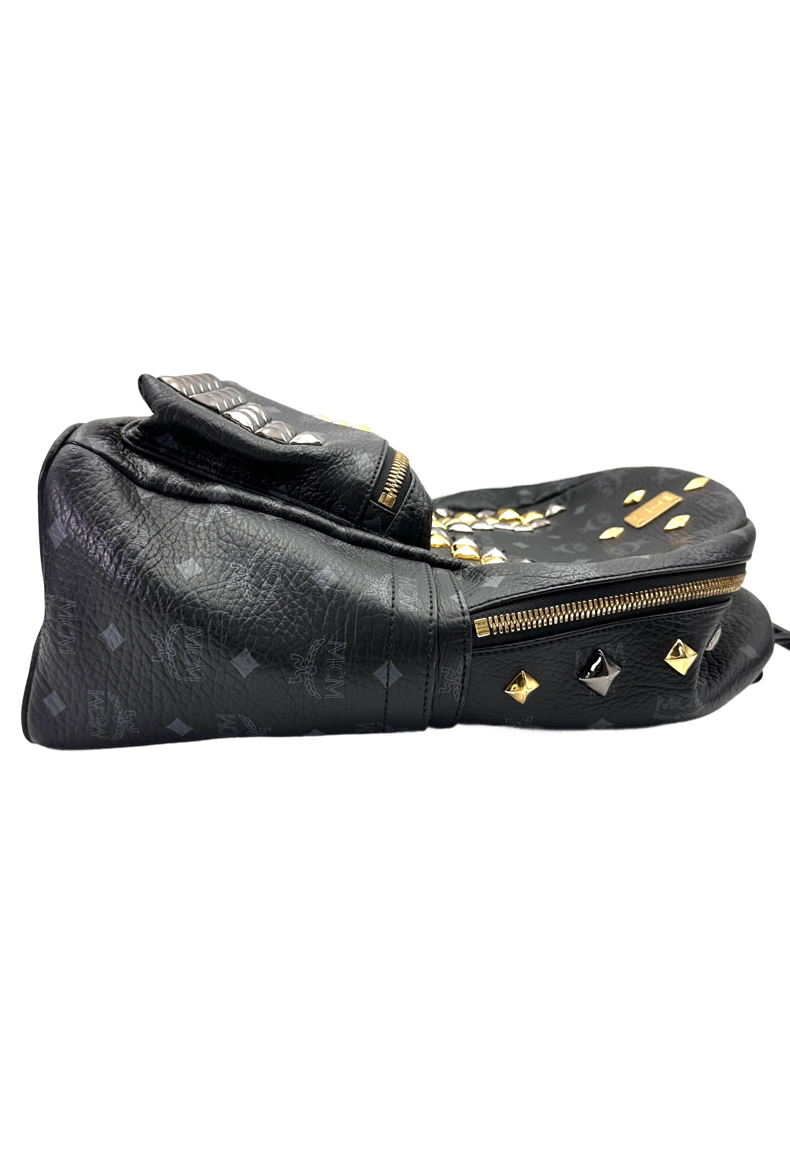 MCM Stark Studded Black Leather Backpack MCM39