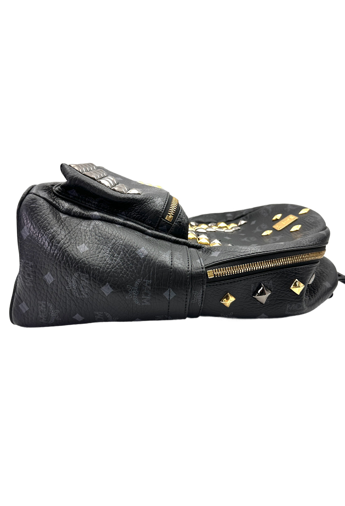 MCM Stark Studded Black Leather Backpack MCM39