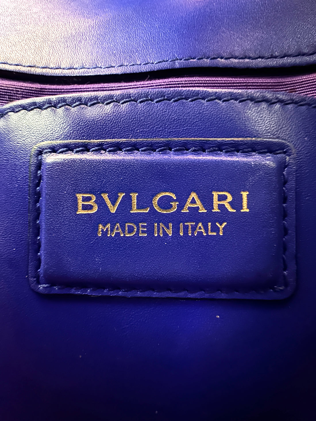 Bvlgari Serpenti Flower Blue Leather Shoulder Bag BS44