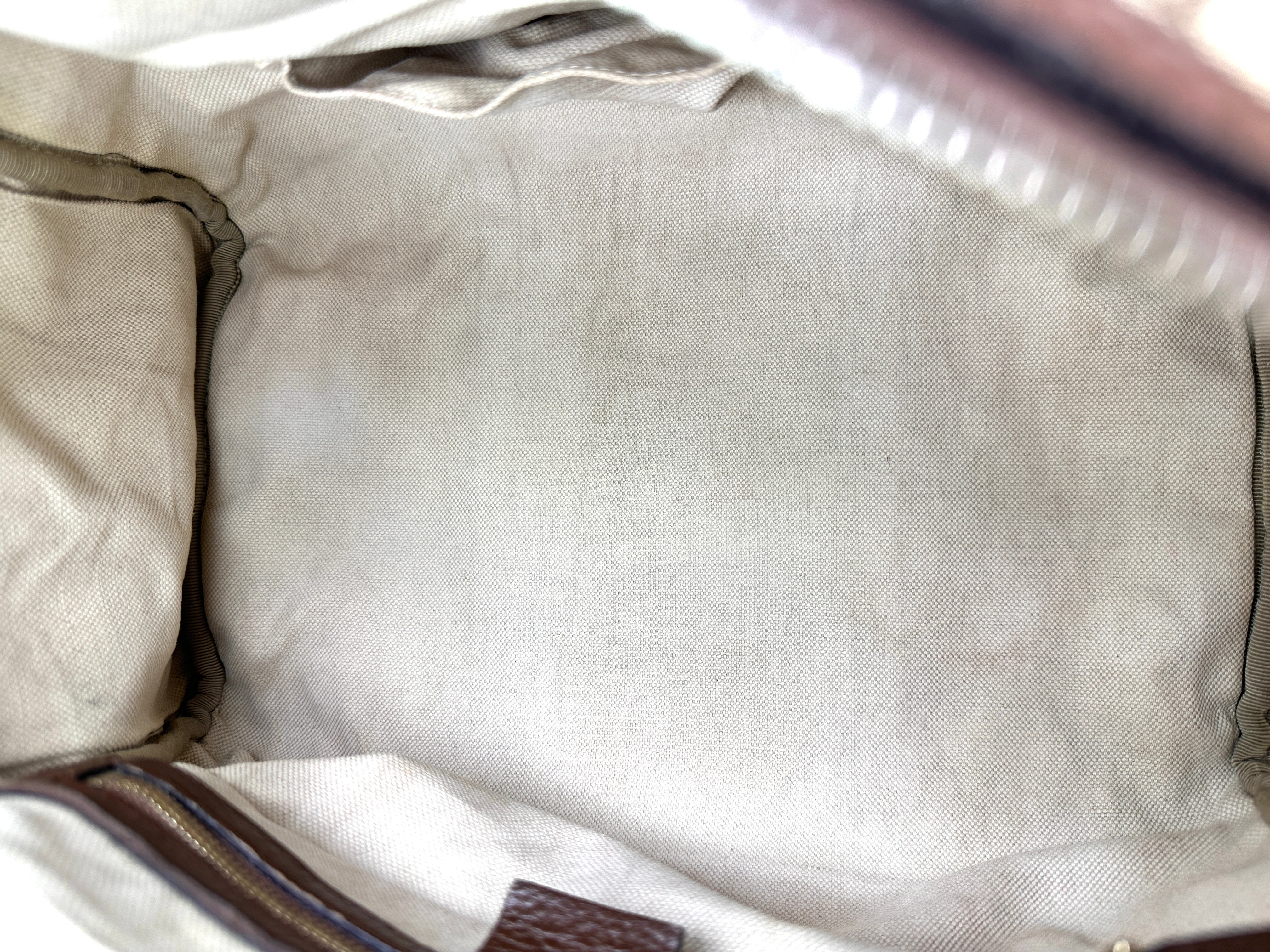 Gucci GG Canvas Boston Bag With Brown Stripe GG1130