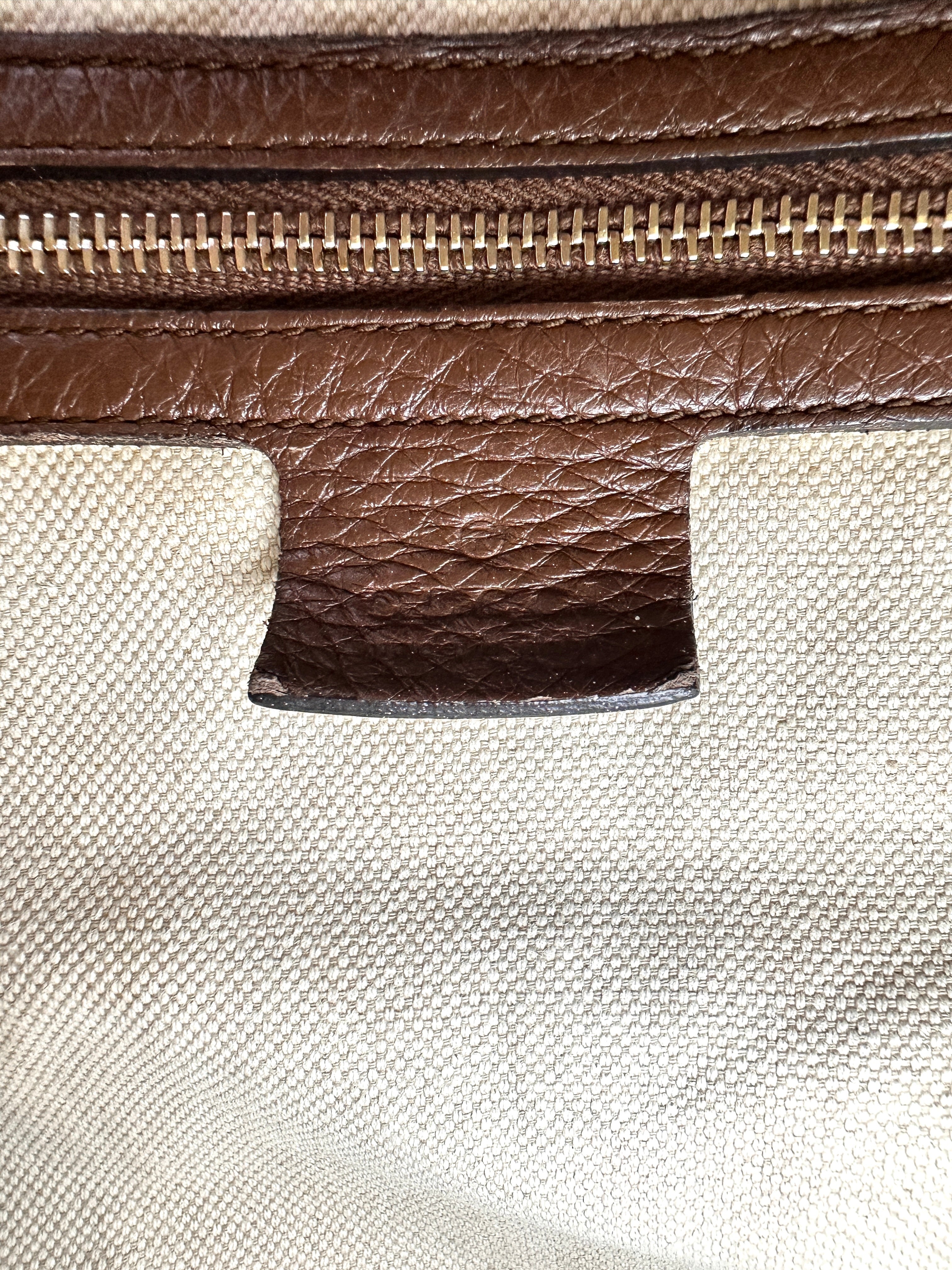 Gucci GG Canvas Boston Bag With Brown Stripe GG1130