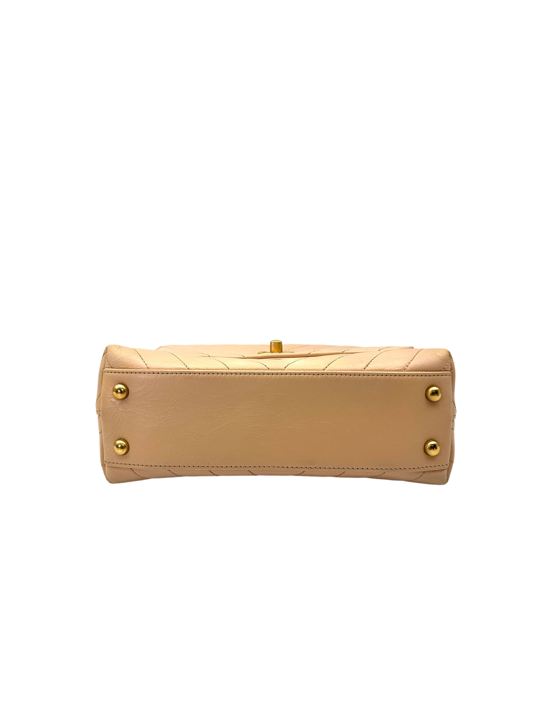 Chanel CoCo Handle Beige Chevron Quilted Leather Small Size Shoulder Bag(25***64) CC2047