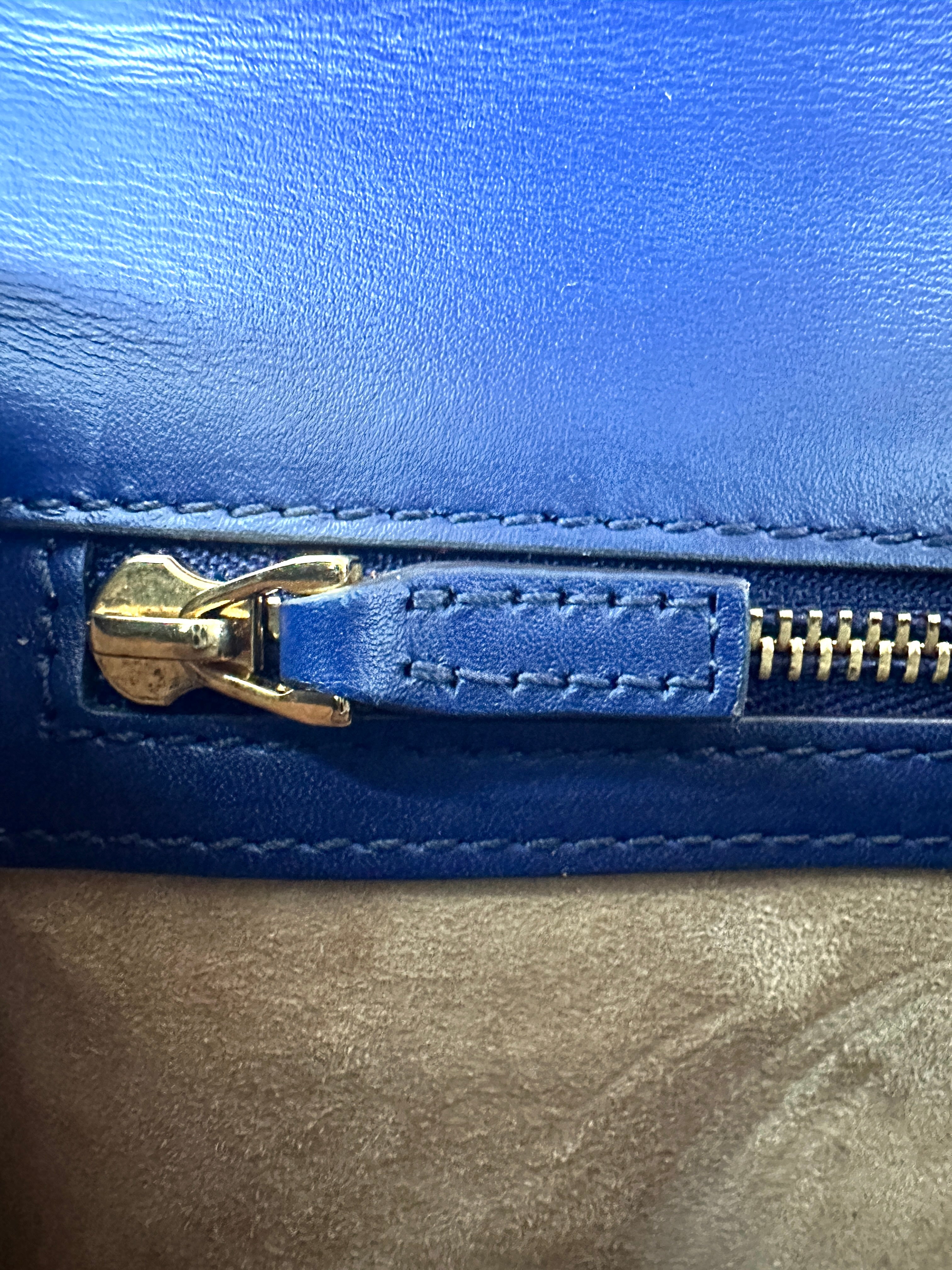 Gucci Sylvie Navy Leather Medium Size Shoulder Bag GG1135
