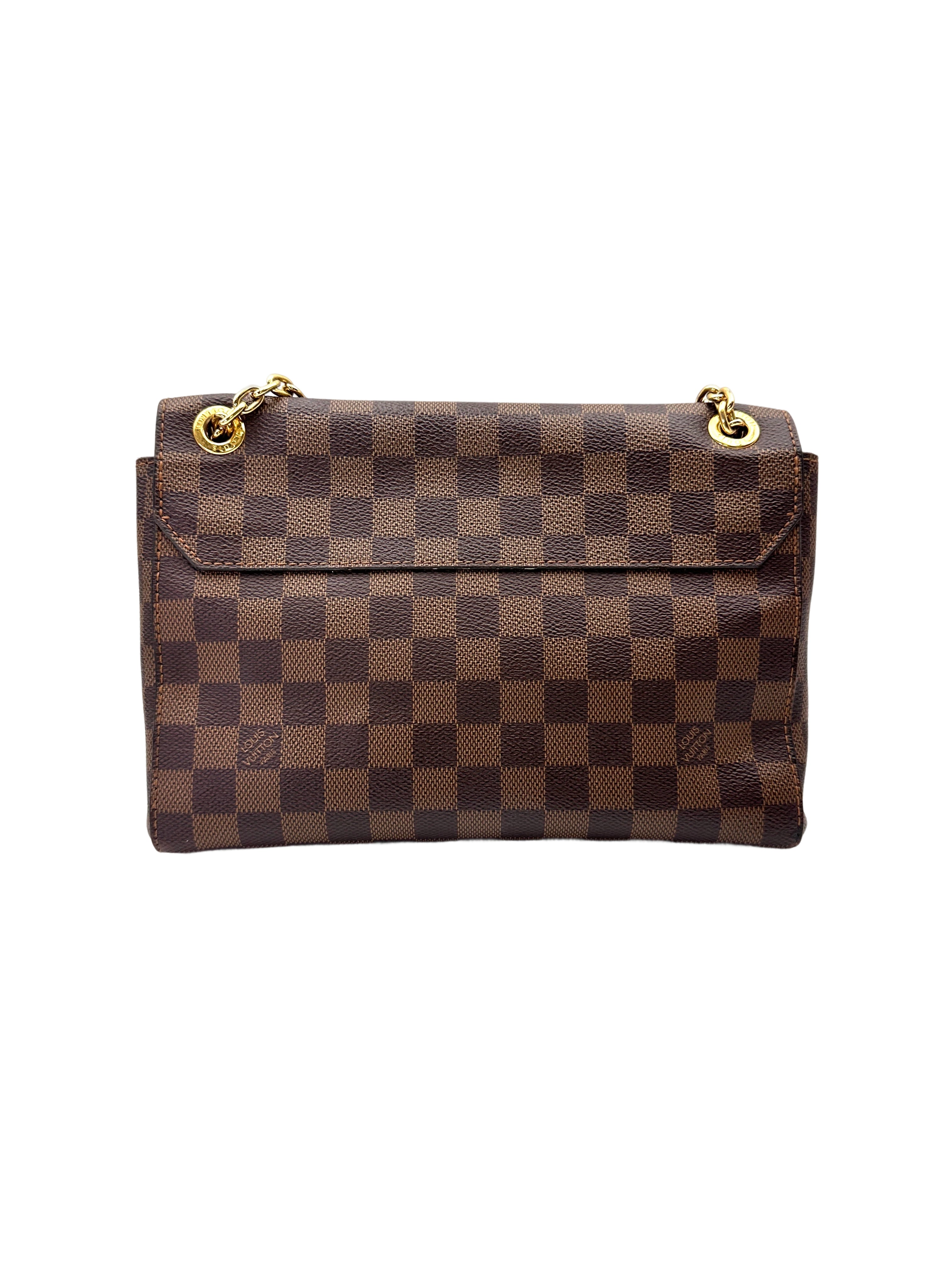 Louis Vuitton Vavin MM Damier Ebene & Red Leather Canvas Wallet On Chain LV2871