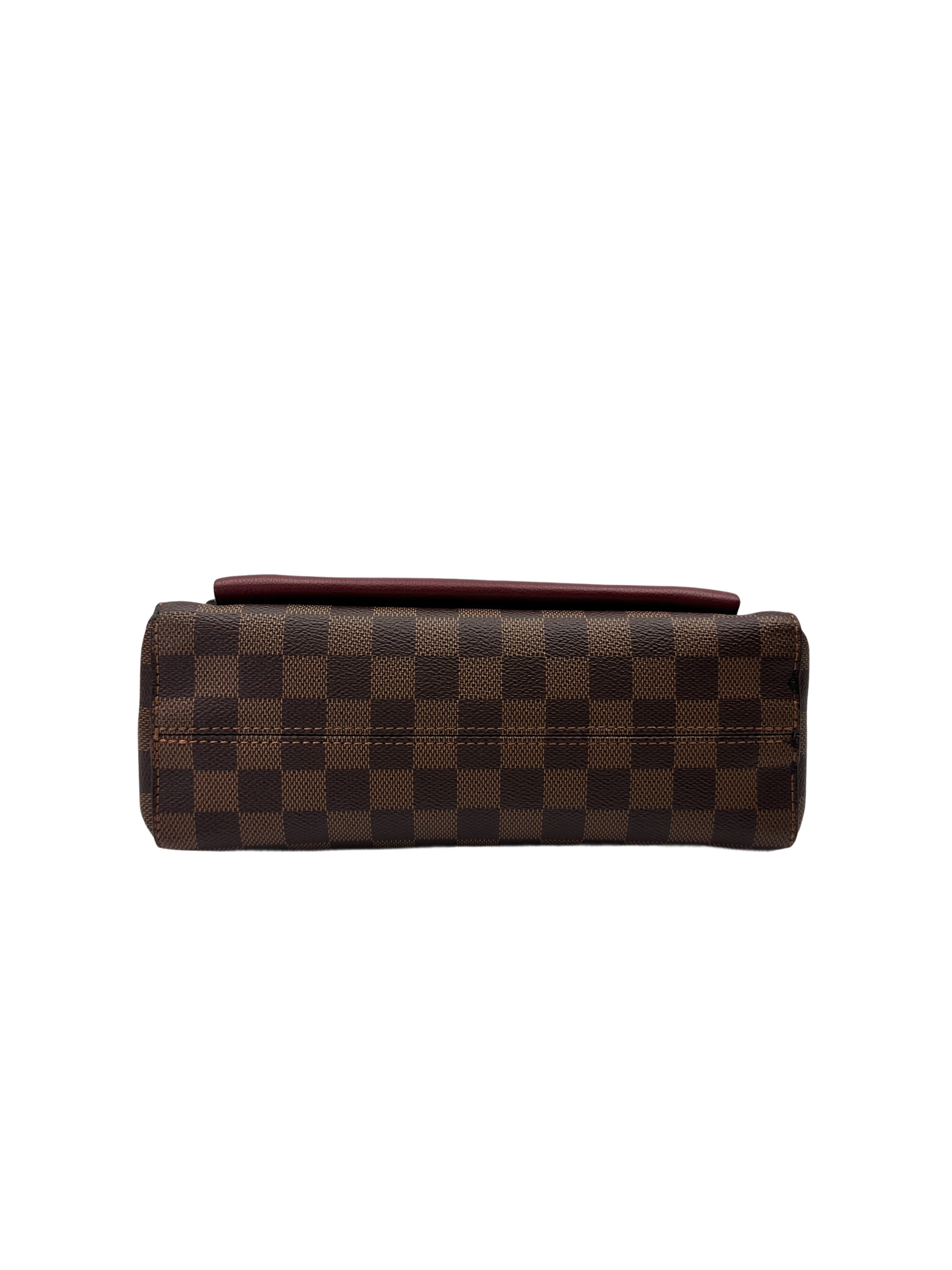 Louis Vuitton Vavin MM Damier Ebene & Red Leather Canvas Wallet On Chain LV2871