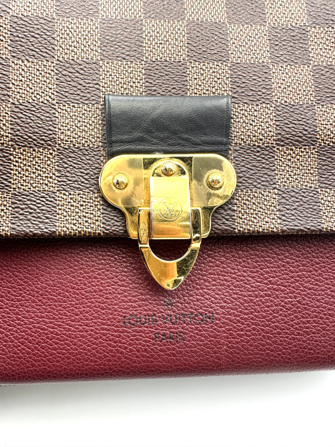Louis Vuitton Vavin MM Damier Ebene & Red Leather Canvas Wallet On Chain LV2871
