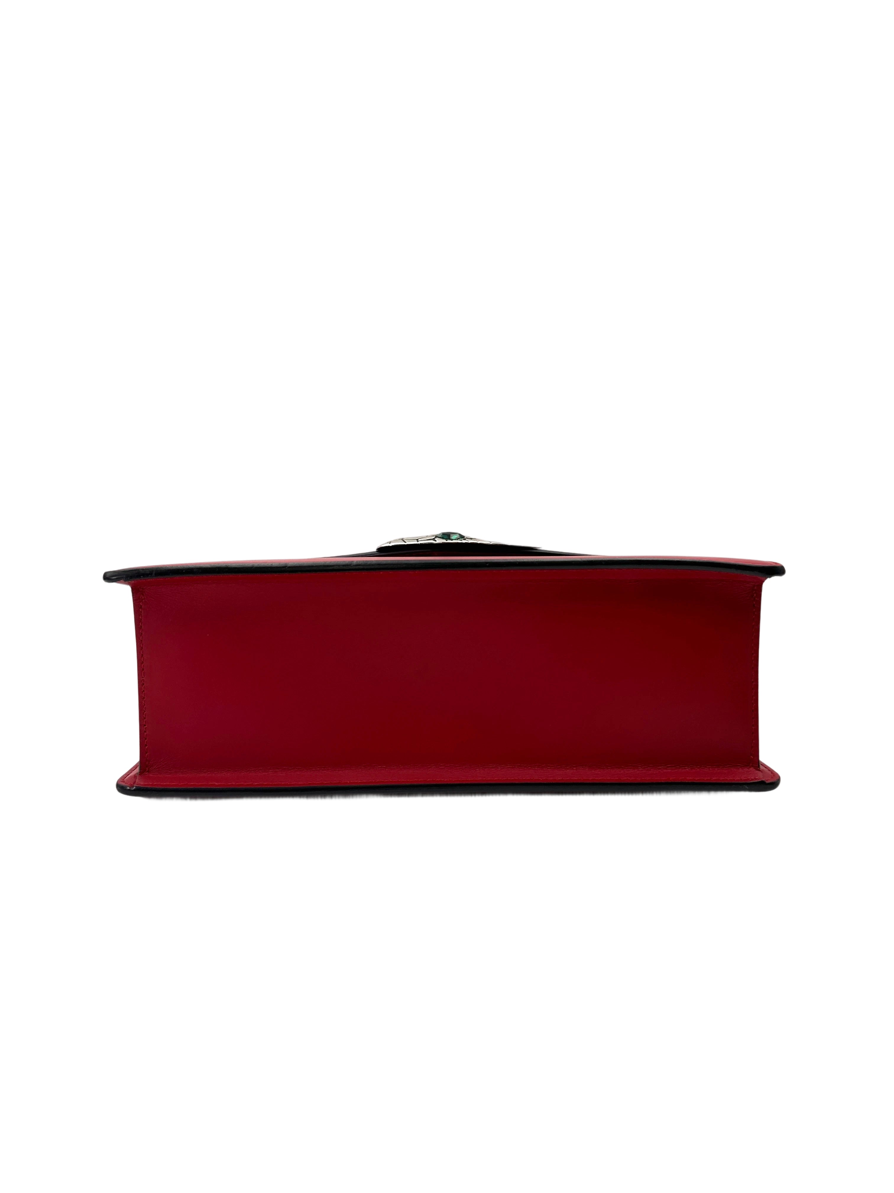 Gucci Lilith Red Leather Bamboo Top Handle Bag GG1132