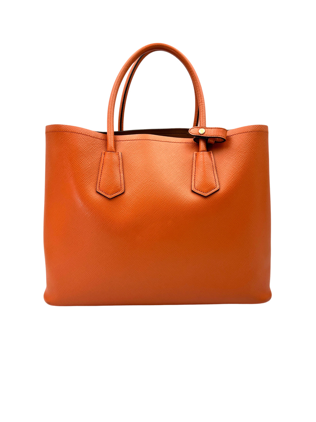 Prada Galleria Orange Saffiano Leather Medium Size Handle Bag PR404