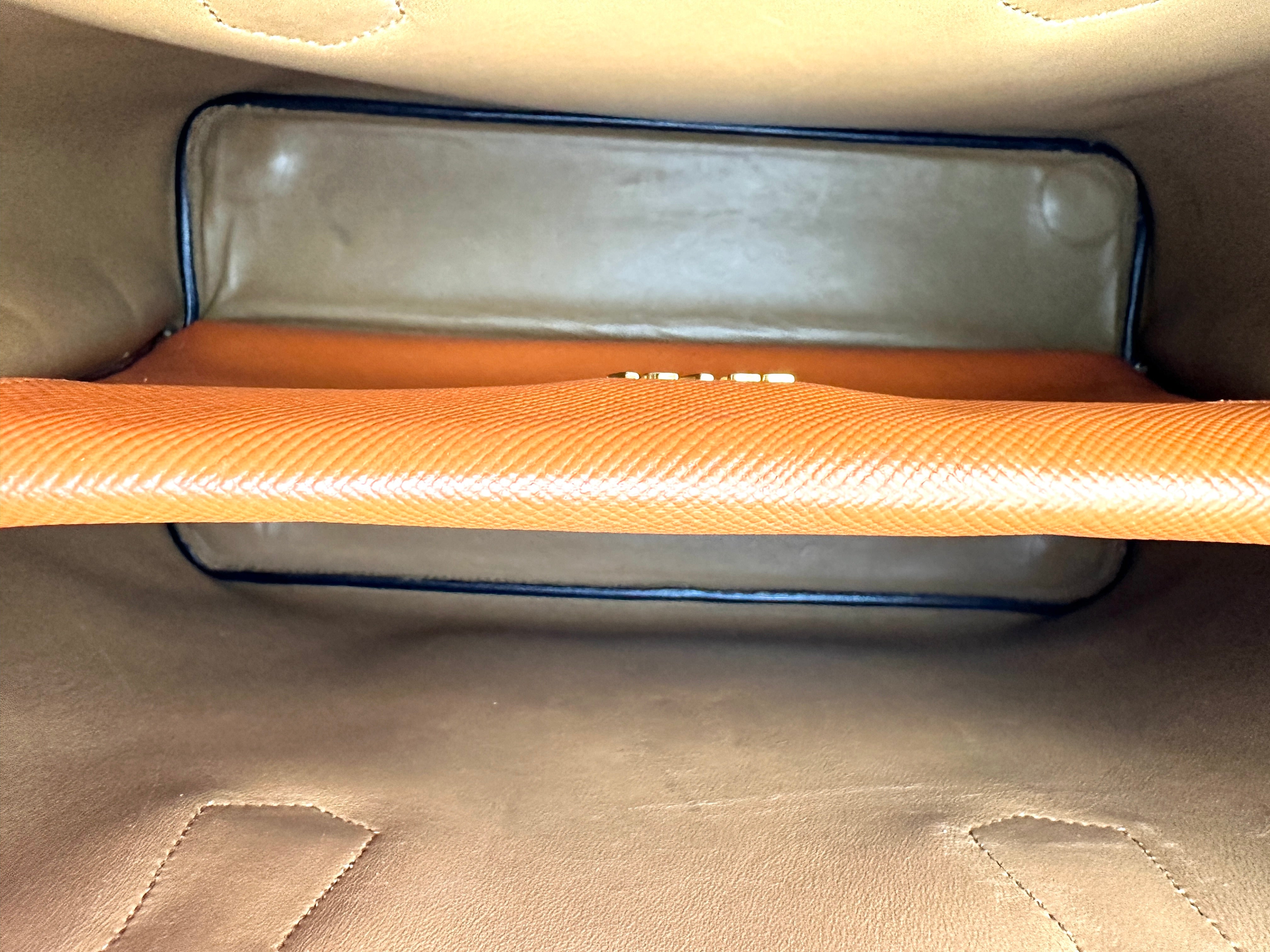 Prada Galleria Orange Saffiano Leather Medium Size Handle Bag PR404