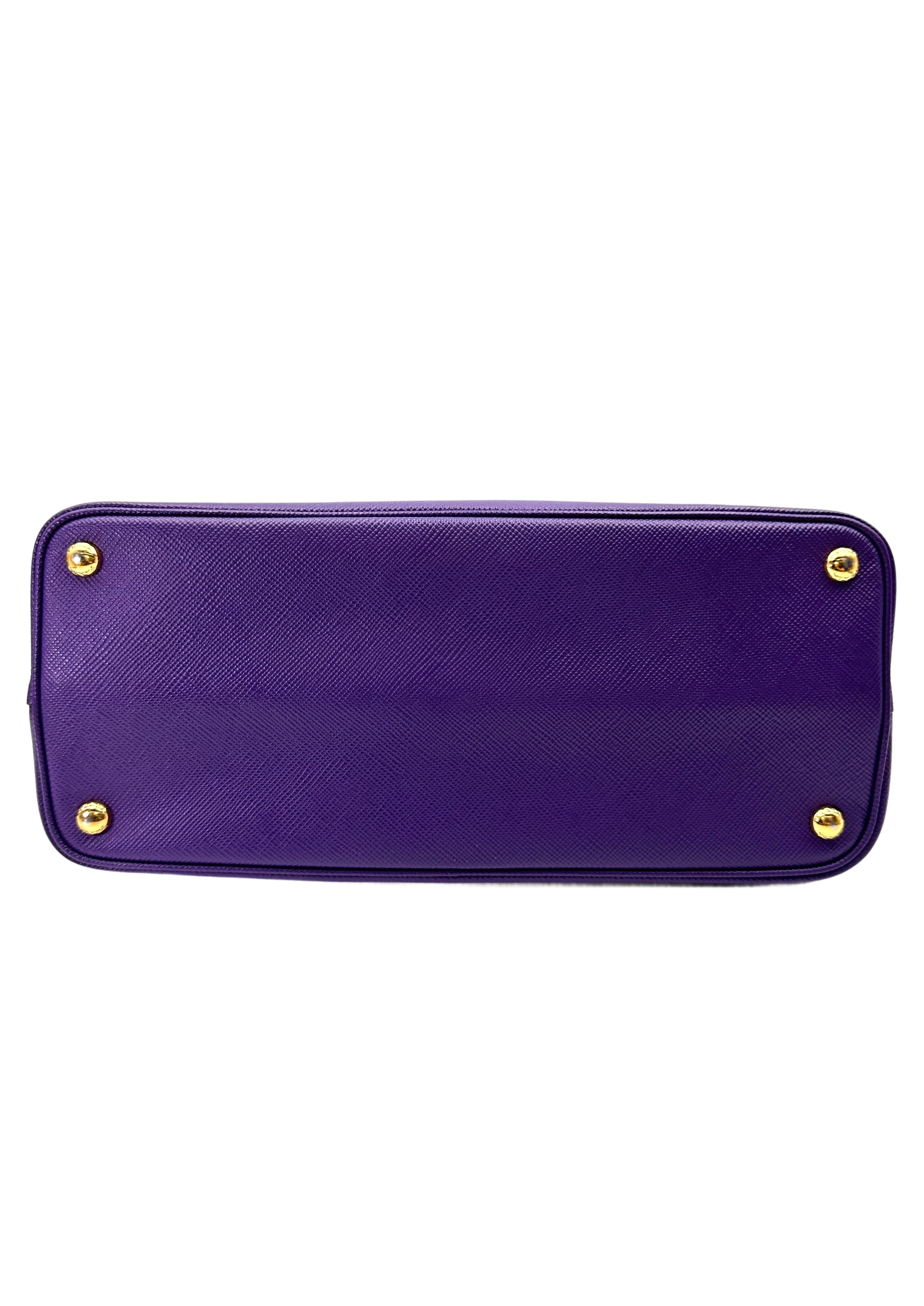 Prada Galleria Purple Saffiano Leather Medium Size Handle Bag PR405