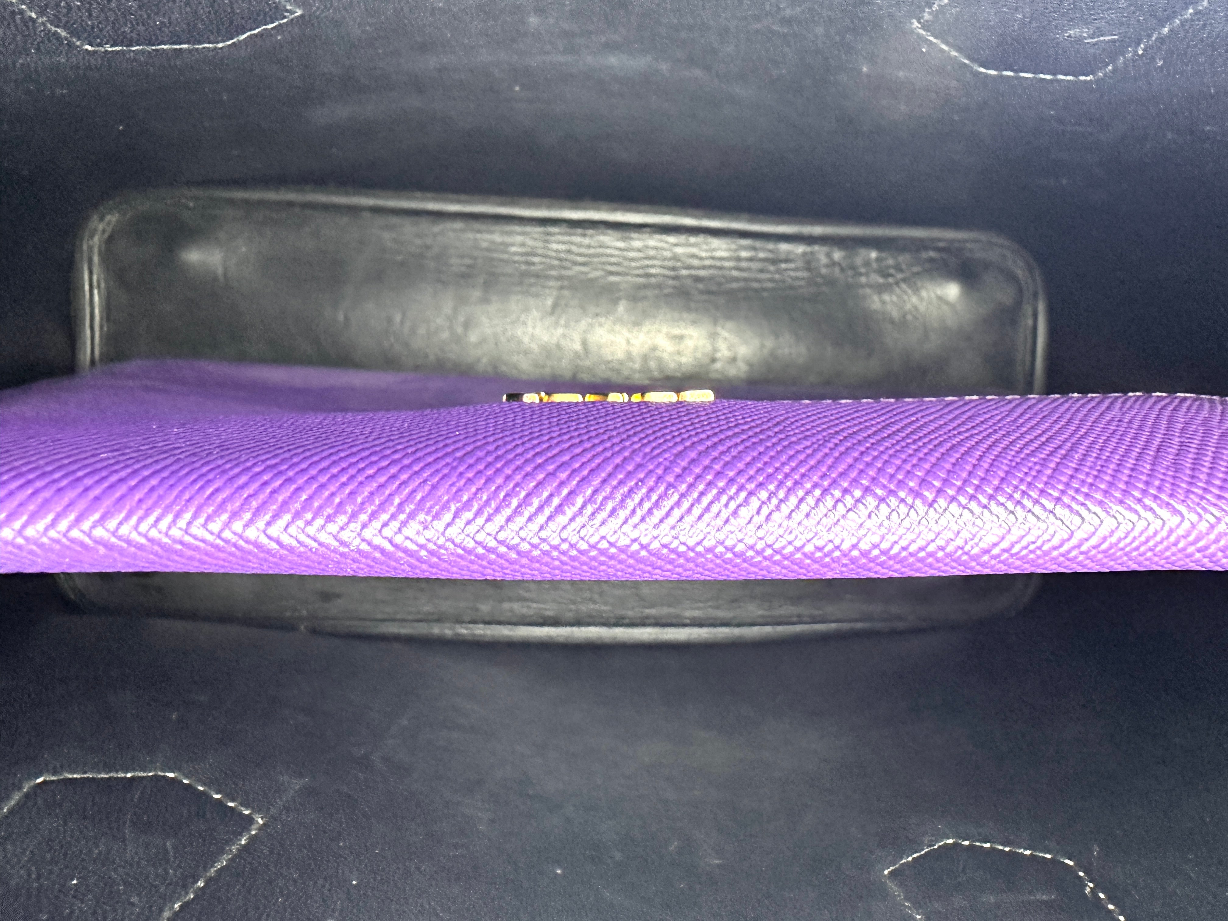 Prada Galleria Purple Saffiano Leather Medium Size Handle Bag PR405