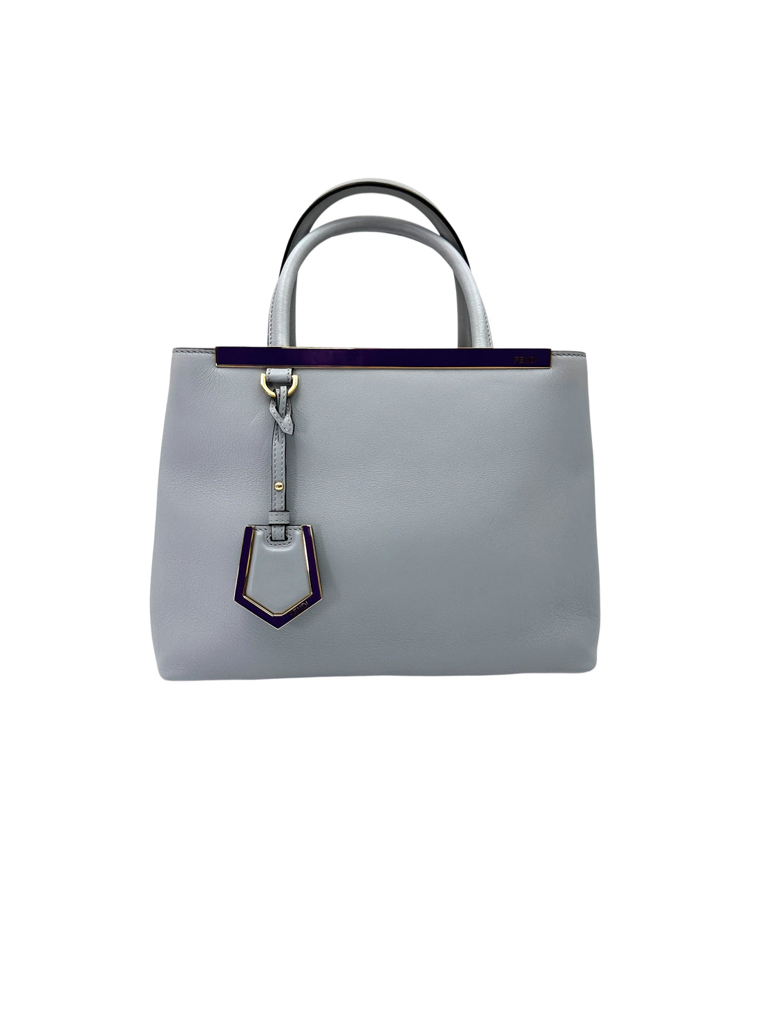 Fendi 2Jours Light Bule Leather Handle Bag FF109