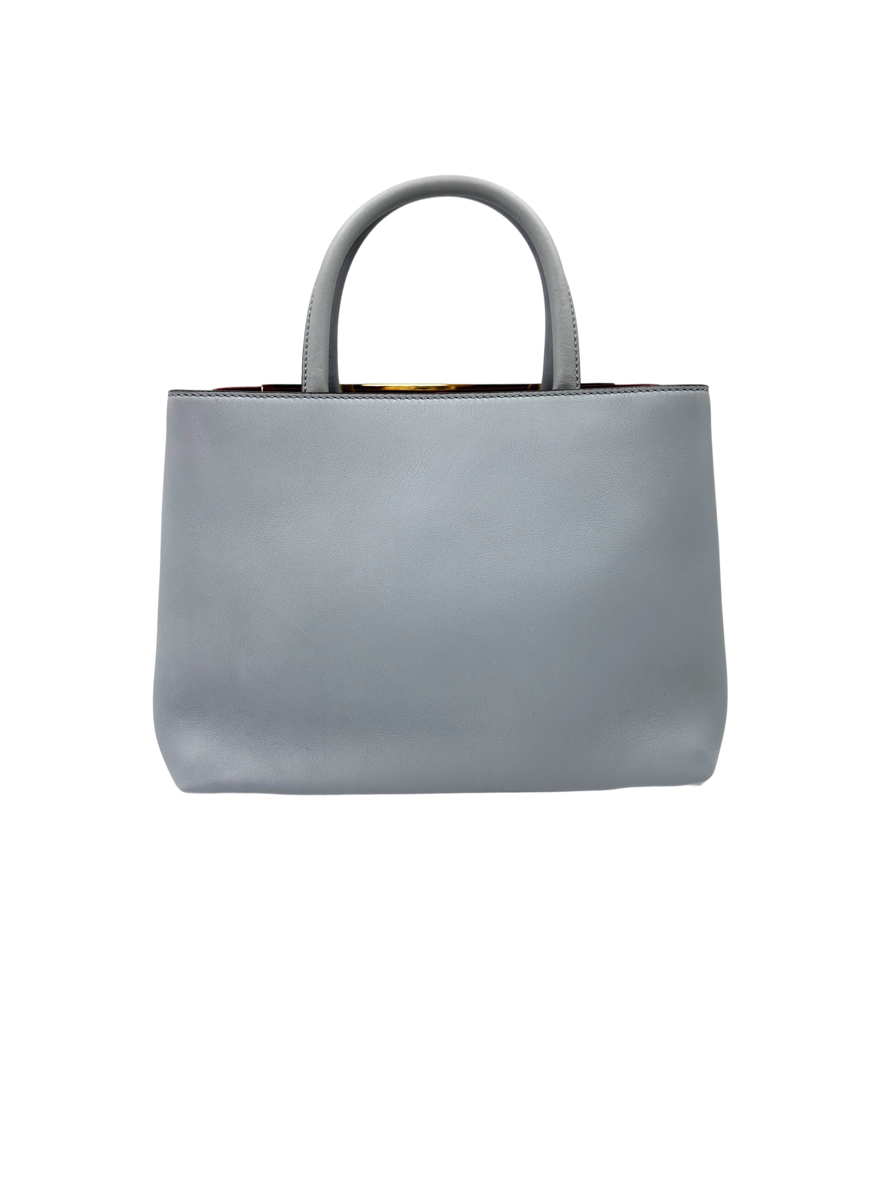 Fendi 2Jours Light Bule Leather Handle Bag FF109