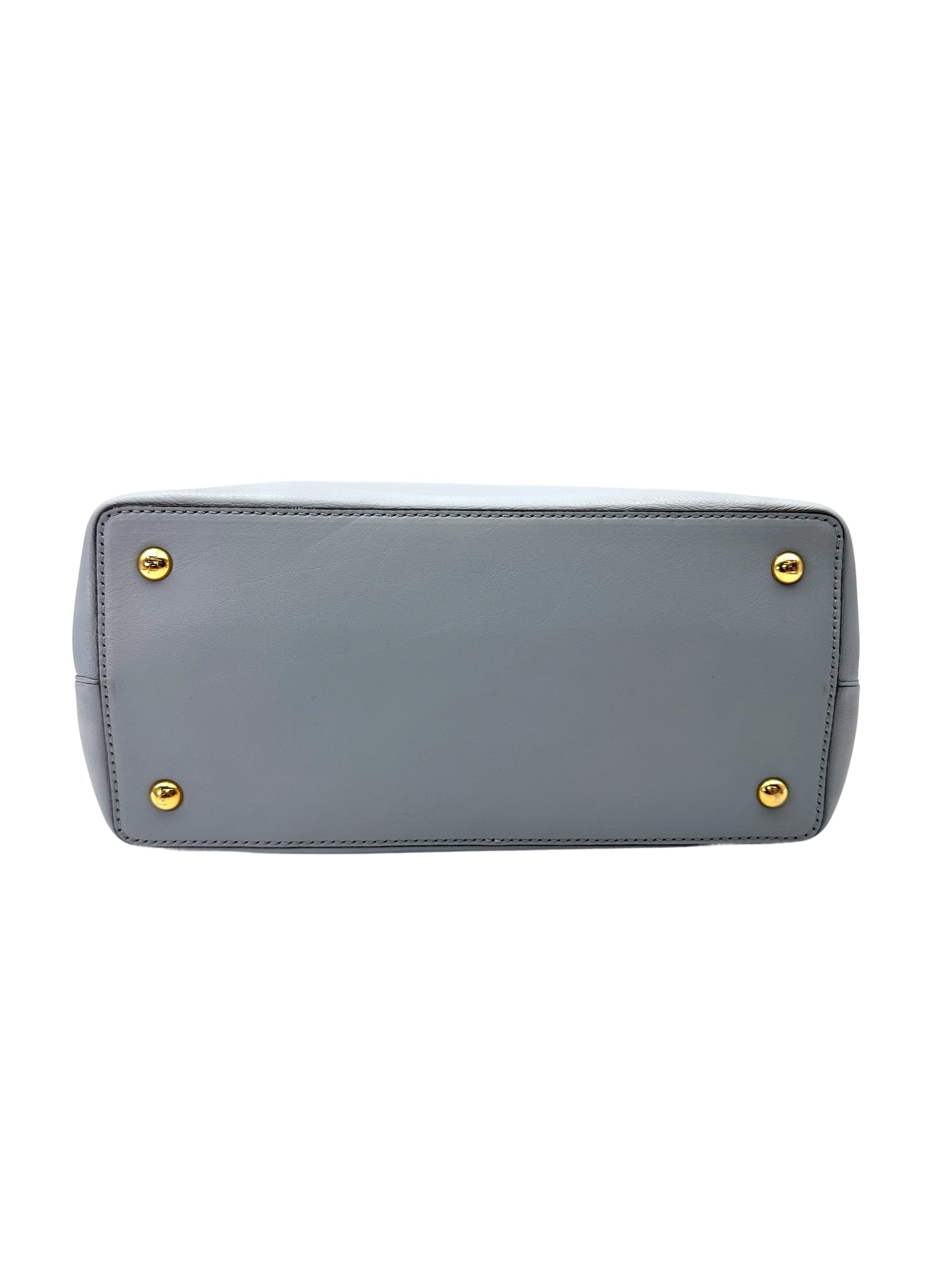 Fendi 2Jours Light Bule Leather Handle Bag FF109
