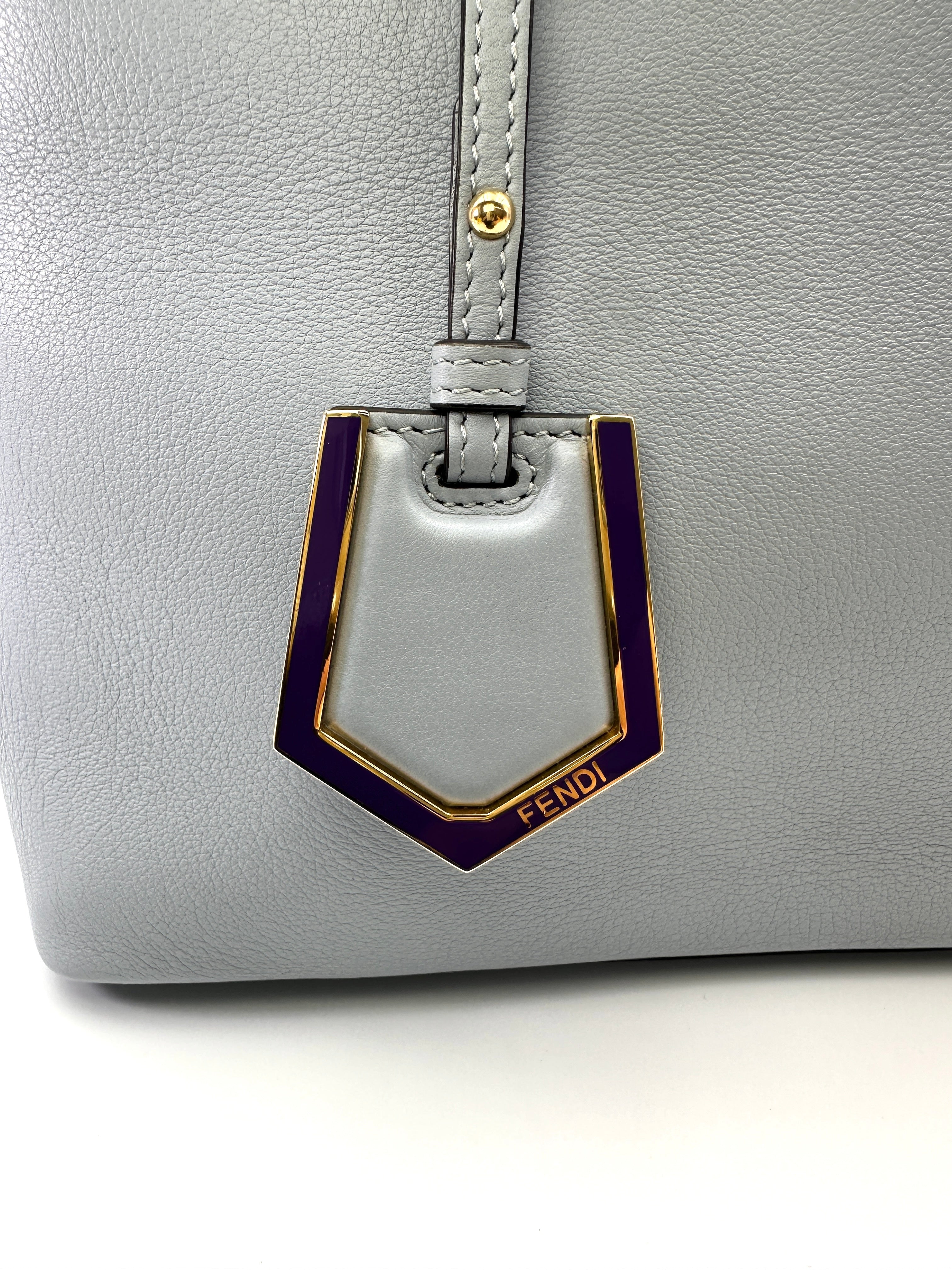 Fendi 2Jours Light Bule Leather Handle Bag FF109