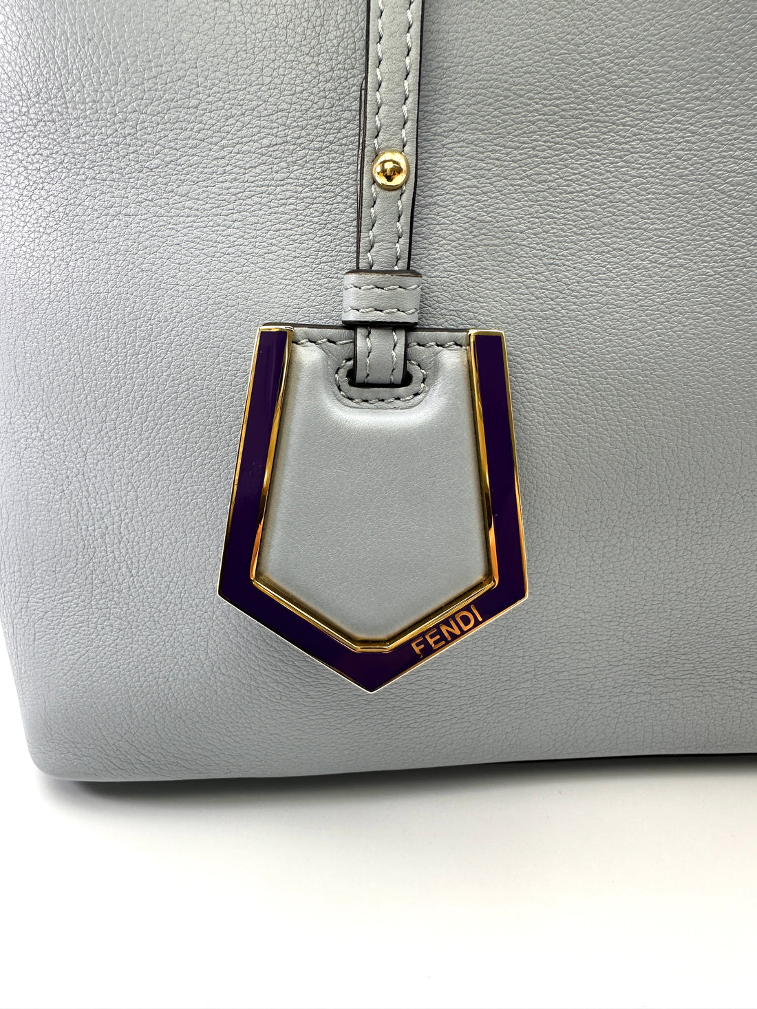 Fendi 2Jours Light Bule Leather Handle Bag FF109
