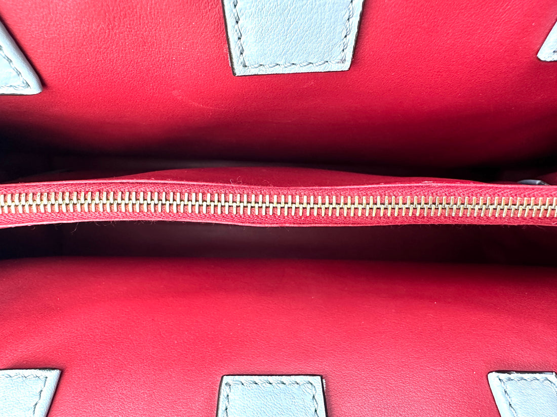 Fendi 2Jours Light Bule Leather Handle Bag FF109