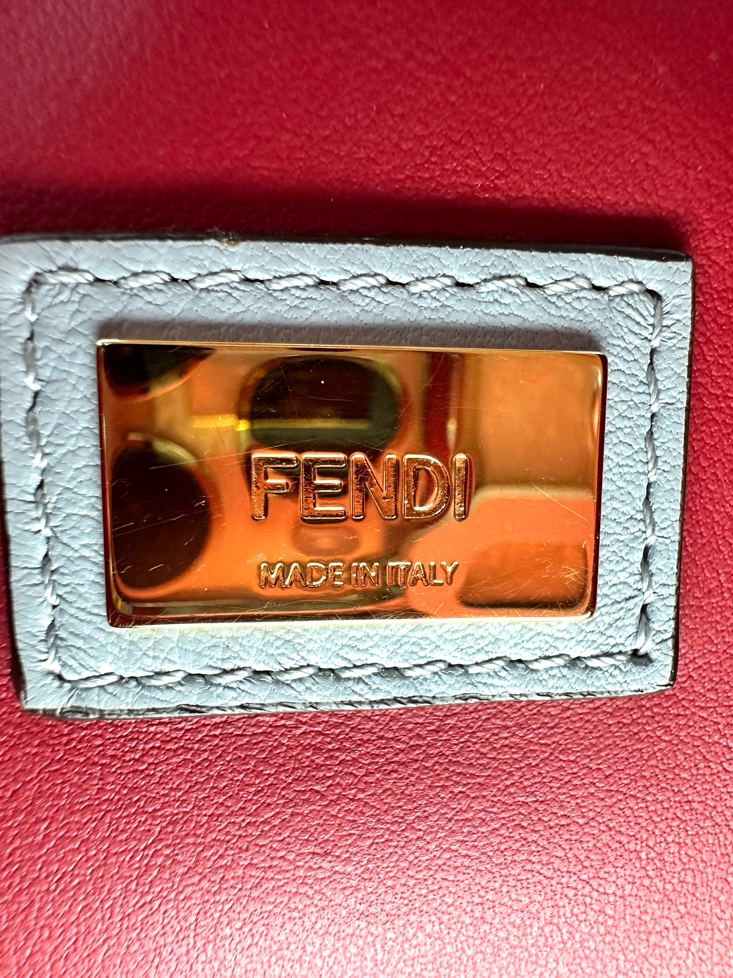 Fendi 2Jours Light Bule Leather Handle Bag FF109