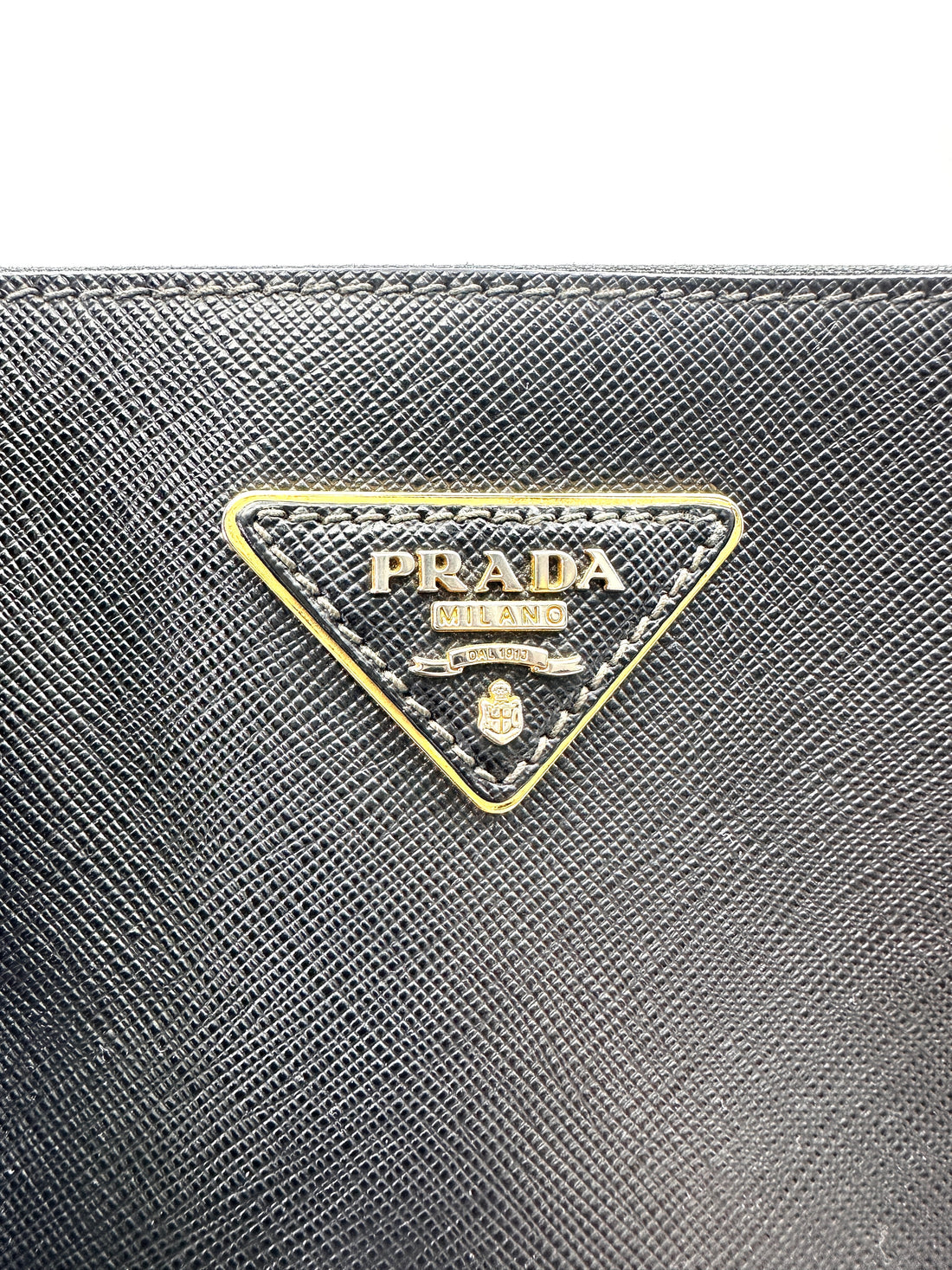 Prada Galleria Black Saffiano Leather Medium Size Handle Bag PR406
