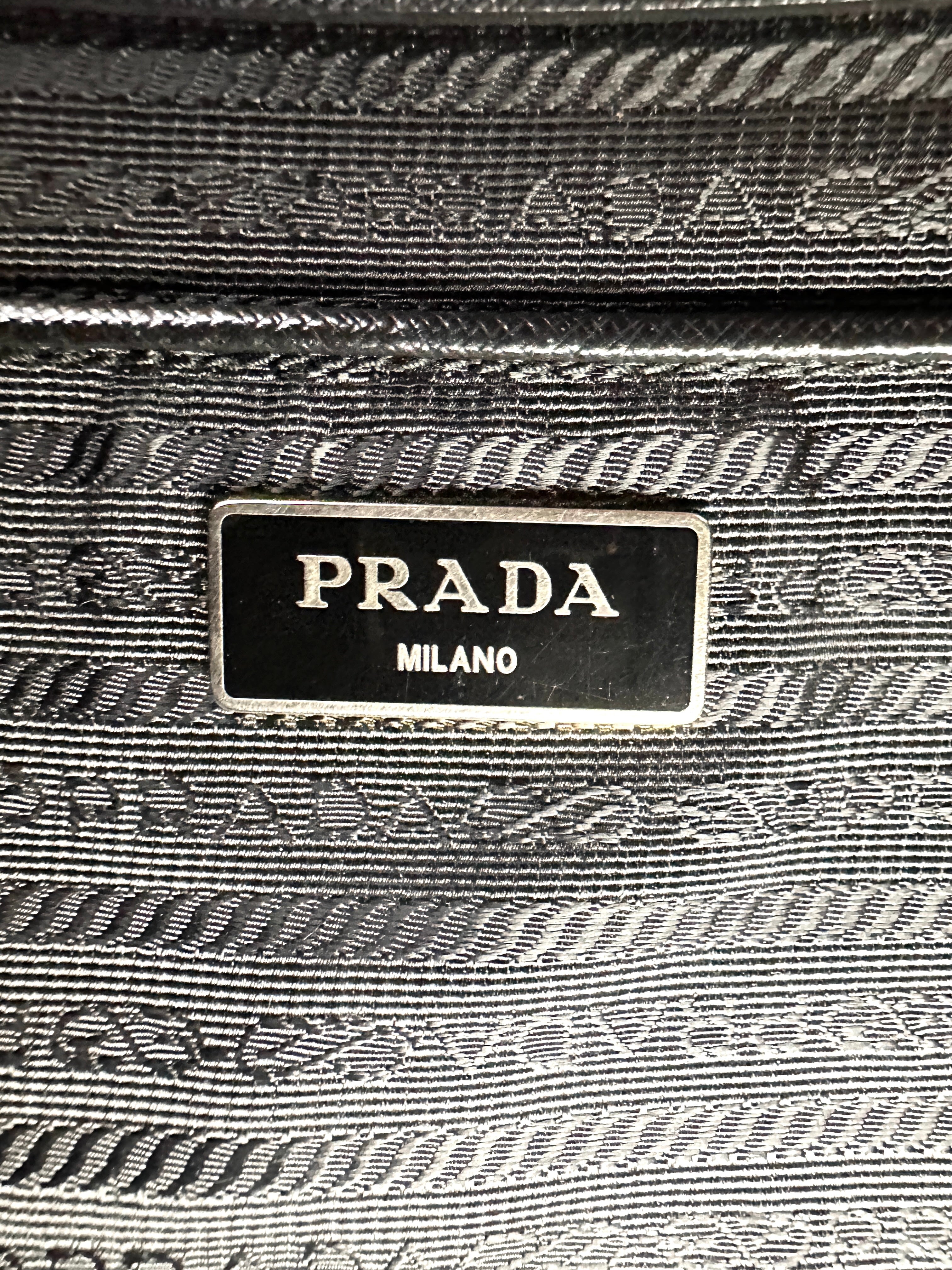 Prada Galleria Black Saffiano Leather Medium Size Handle Bag PR406