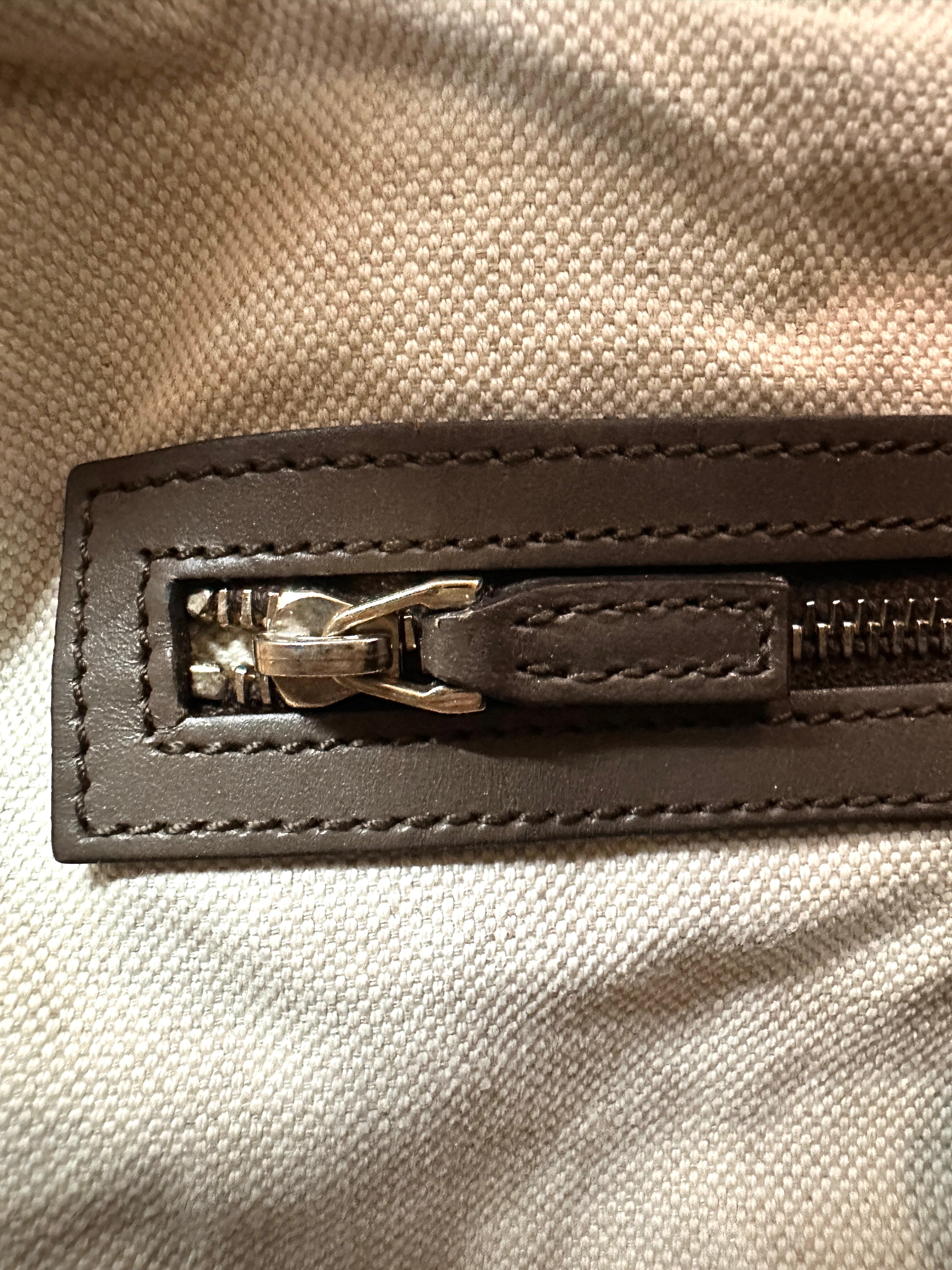 Gucci GG Canvas Boston Bag With Brown Stripe GG1137