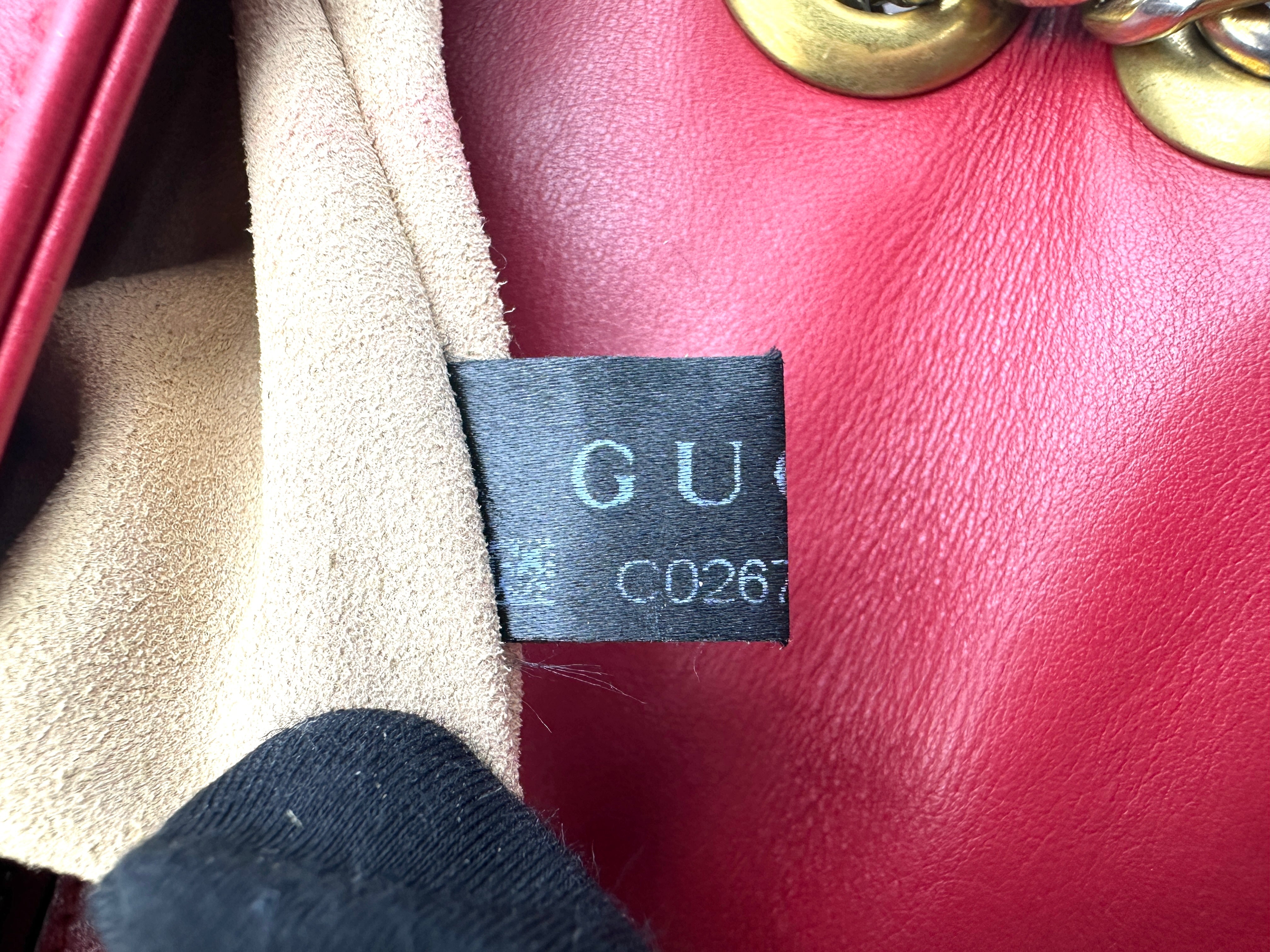 Gucci GG Marmont Red Matelasse Leather Shoulder Bag GG1139