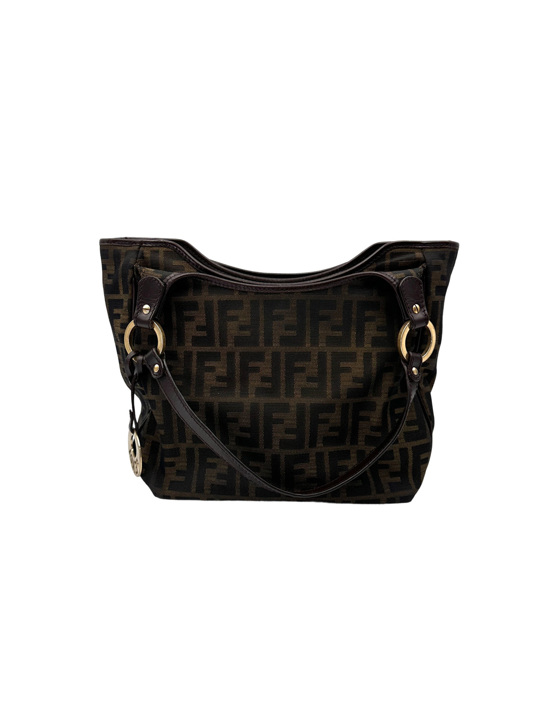 Fendi Zucca Monogram Canvas Tote Handle Bag FF110