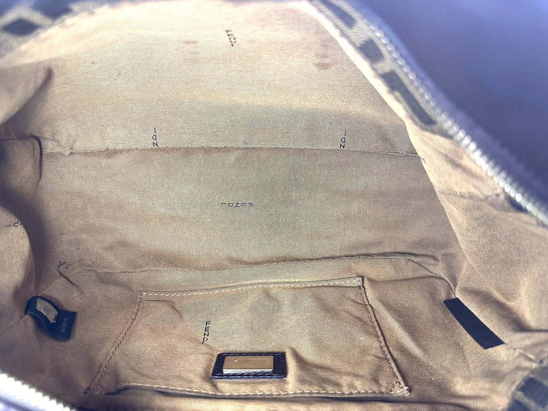 Fendi Zucca Monogram Canvas Tote Handle Bag FF110