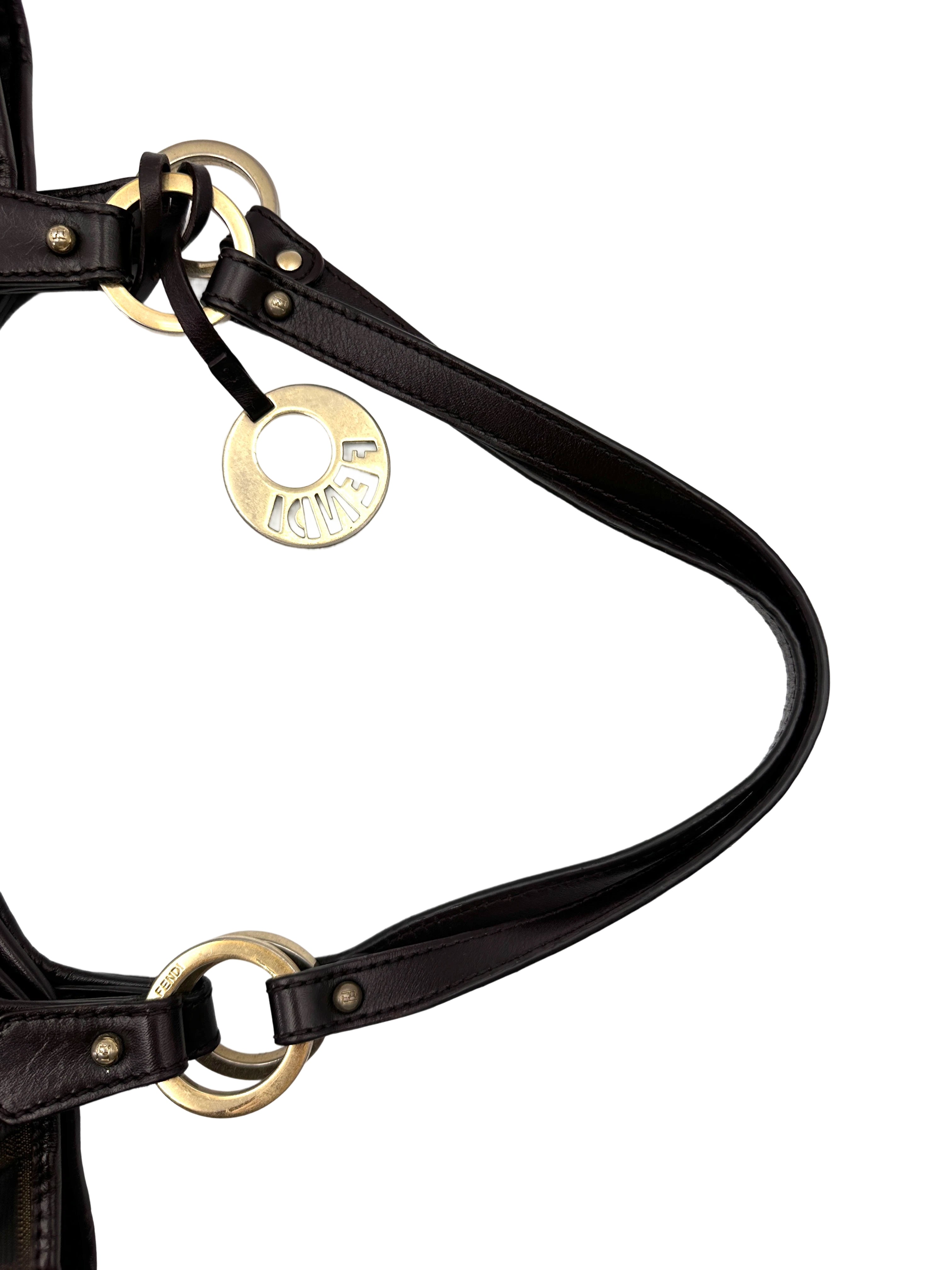 Fendi Zucca Monogram Canvas Tote Handle Bag FF110