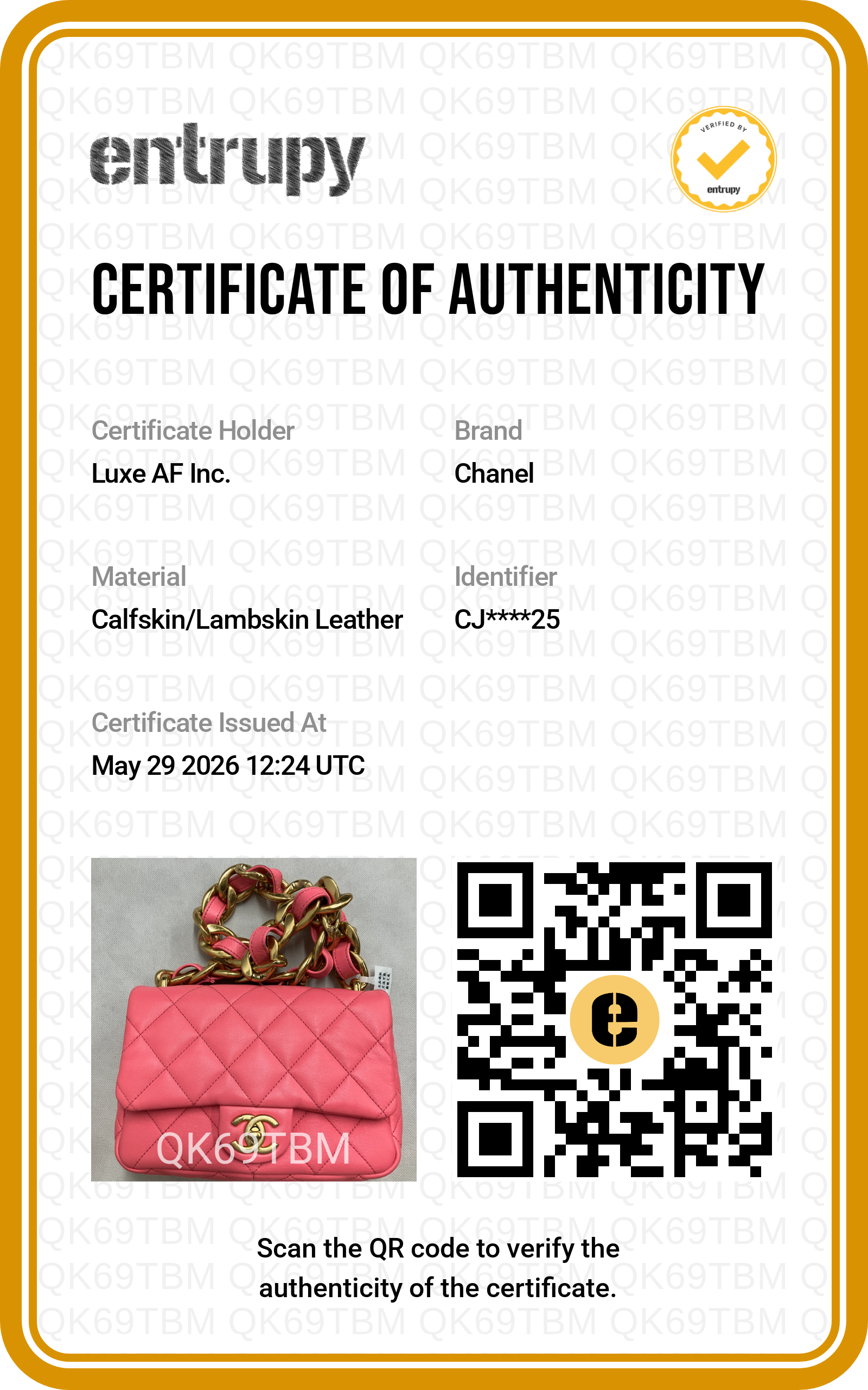 Chanel Classic Flap Pink Quilted Lambskin Small Size Flap Bag With Gold Buckle(CJ***25) CC2050