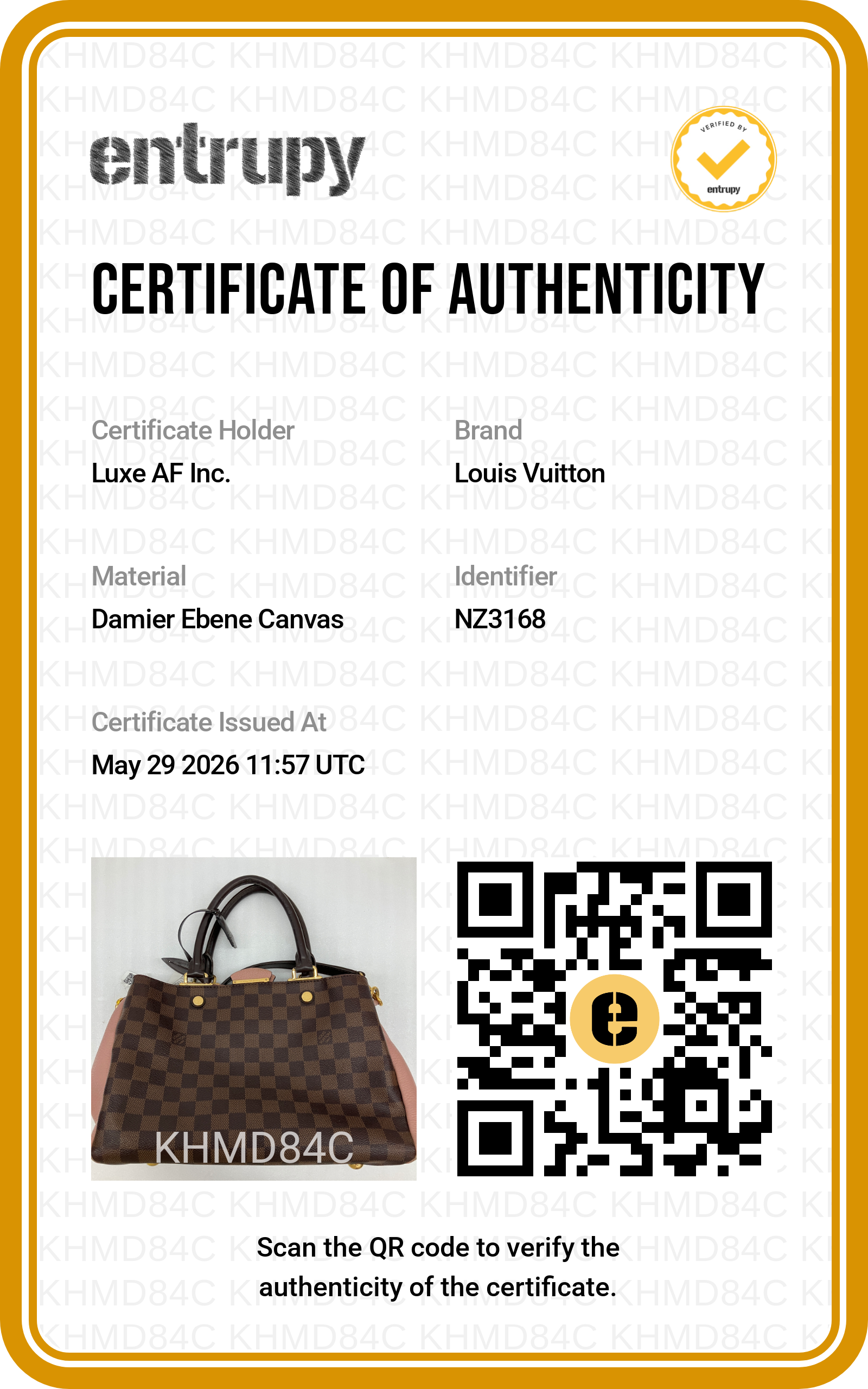 Louis Vuitton Brittany Damier Ebene Handle Bag LV2938