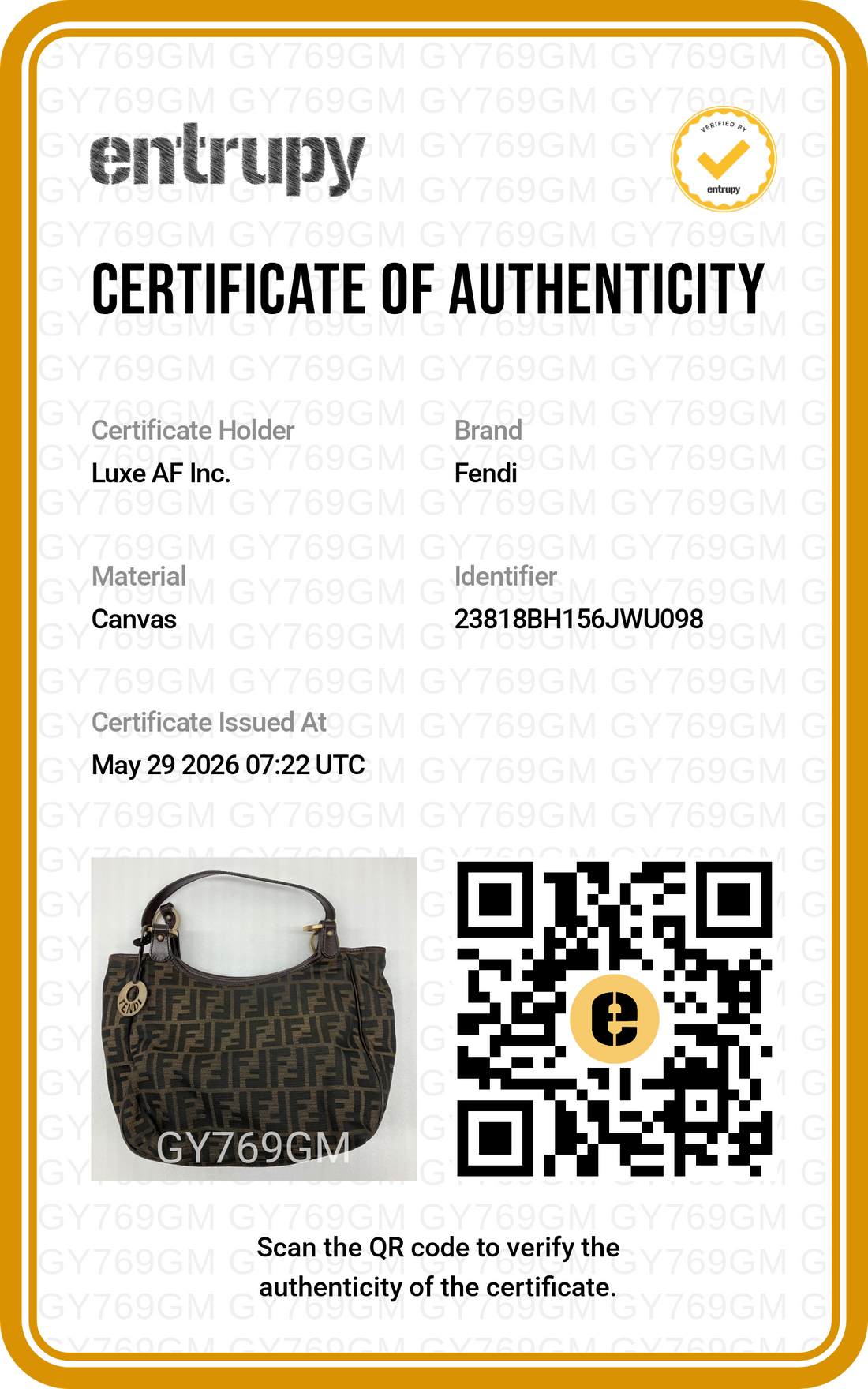 Fendi Zucca Monogram Canvas Tote Handle Bag FF110