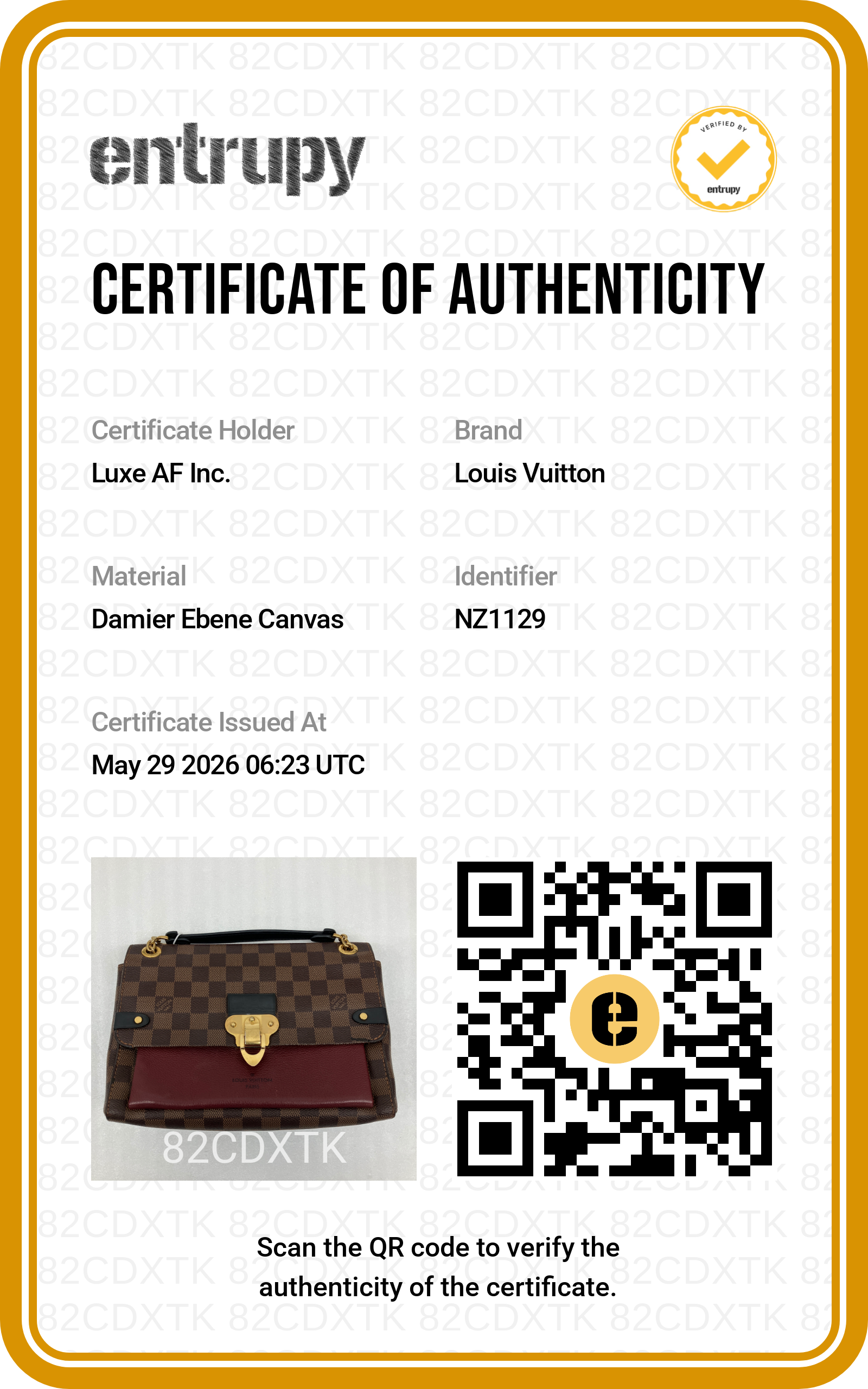 Louis Vuitton Vavin MM Damier Ebene & Red Leather Canvas Wallet On Chain LV2871