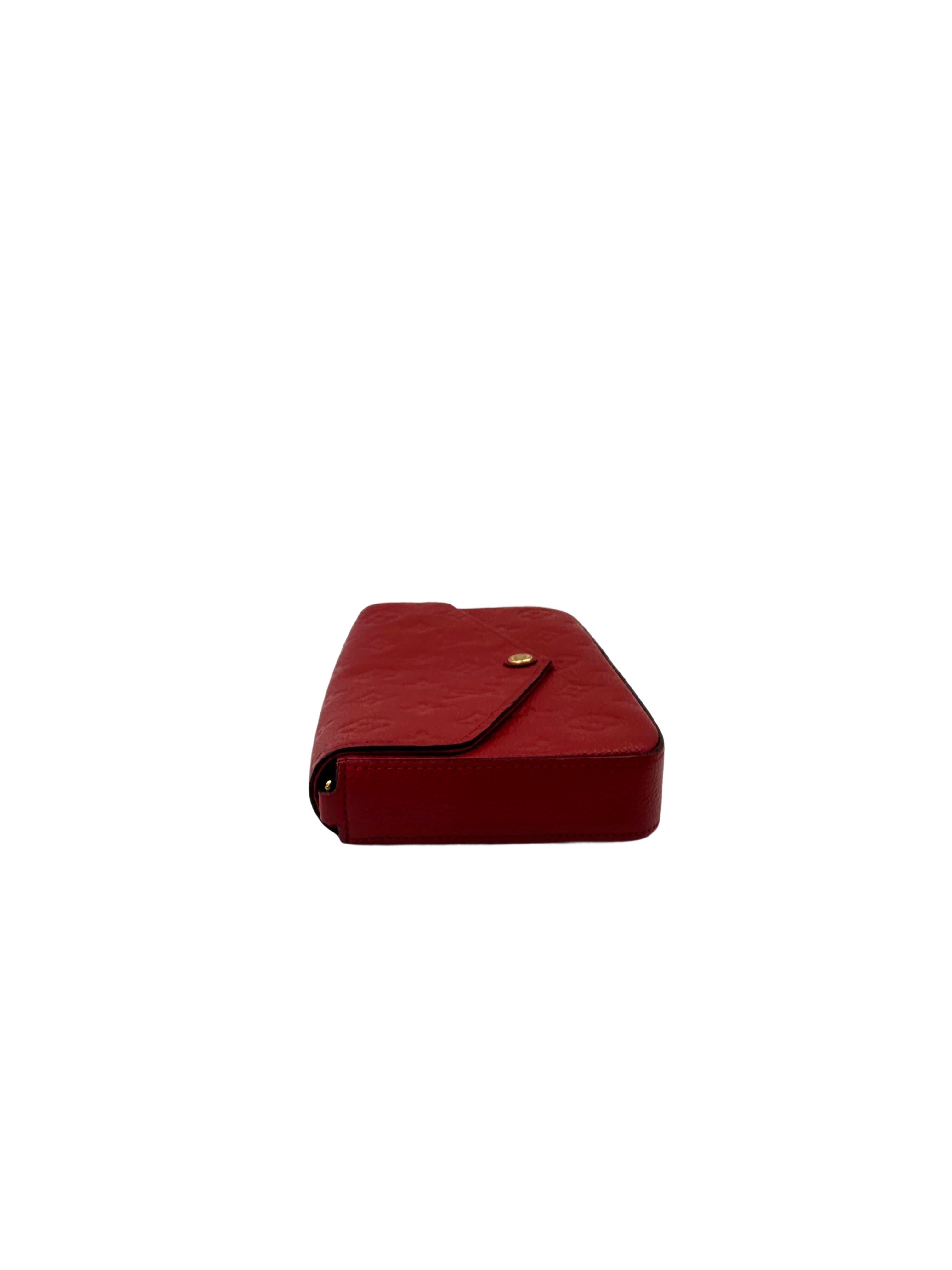Louis Vuitton Red Monogram Empreinte Leather Felicie Pochette LV2878