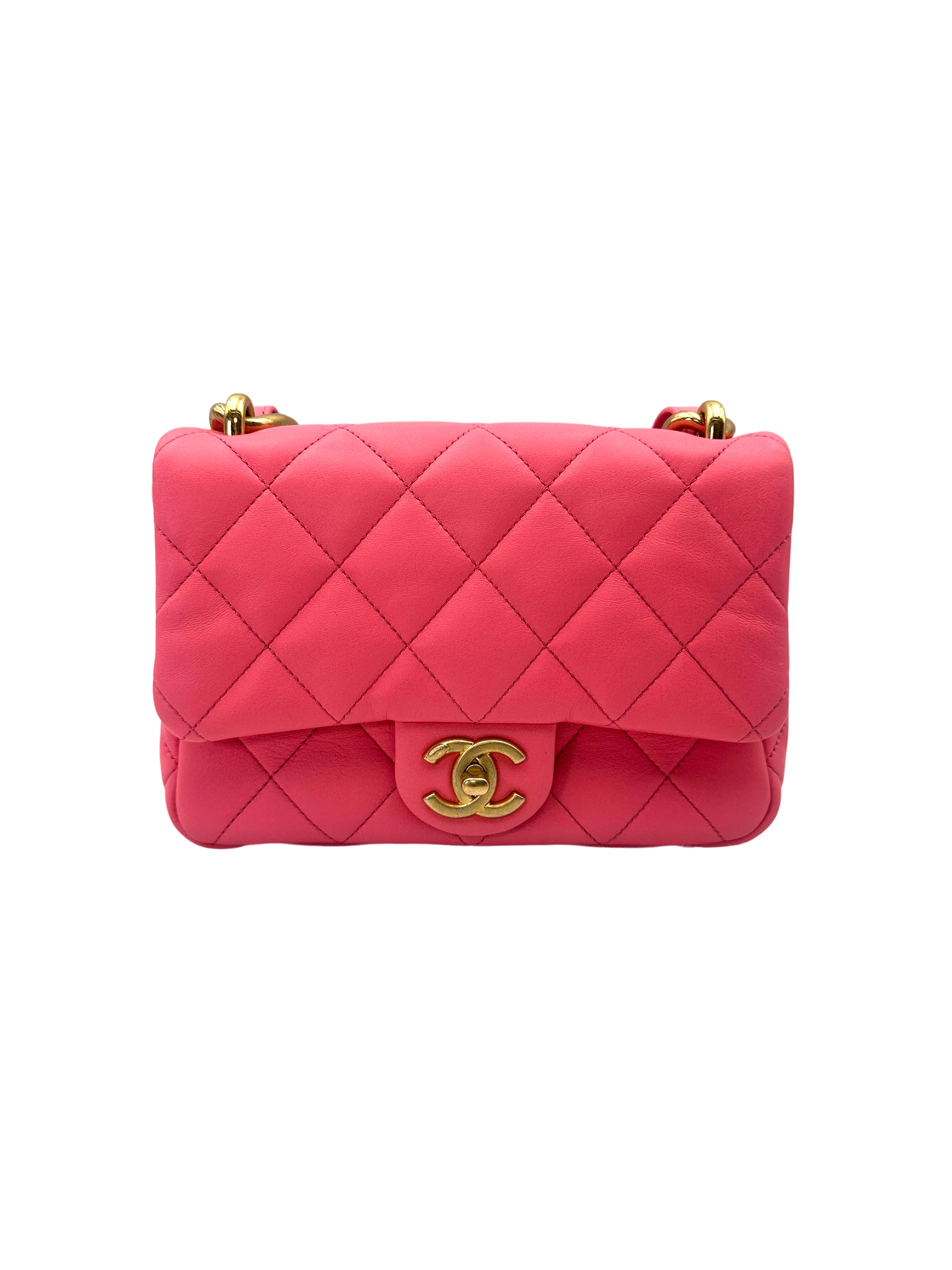 Chanel Classic Flap Pink Quilted Lambskin Small Size Flap Bag With Gold Buckle(CJ***25) CC2050