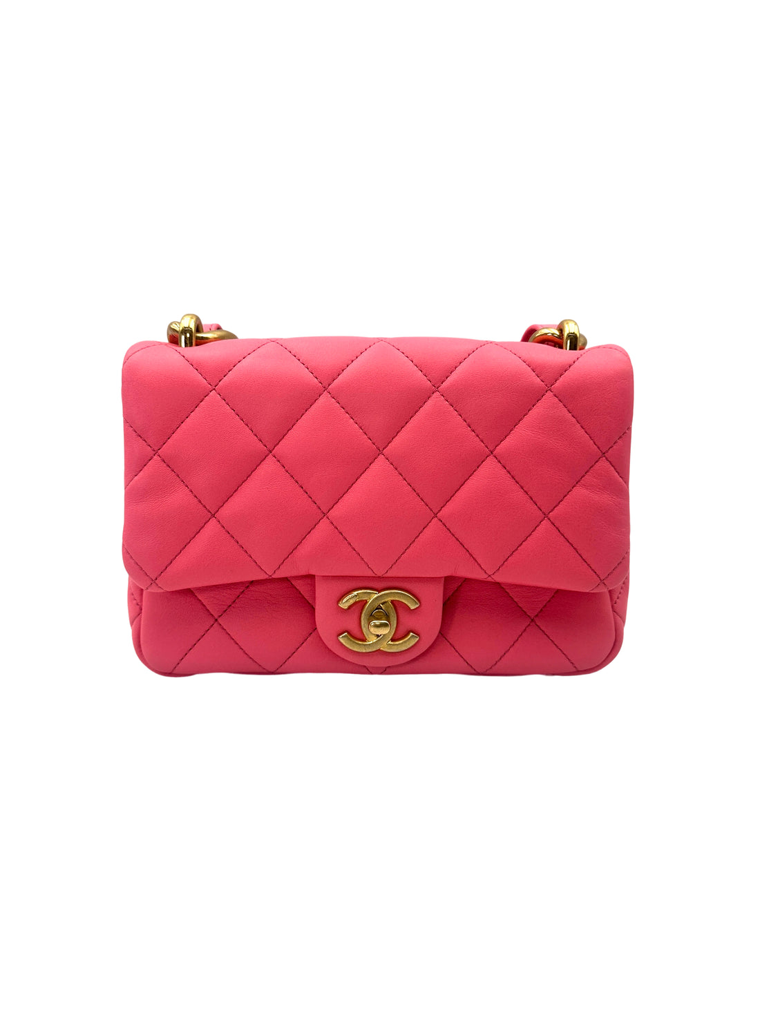 Chanel Classic Flap Pink Quilted Lambskin Small Size Flap Bag With Gold Buckle(CJ***25) CC2050