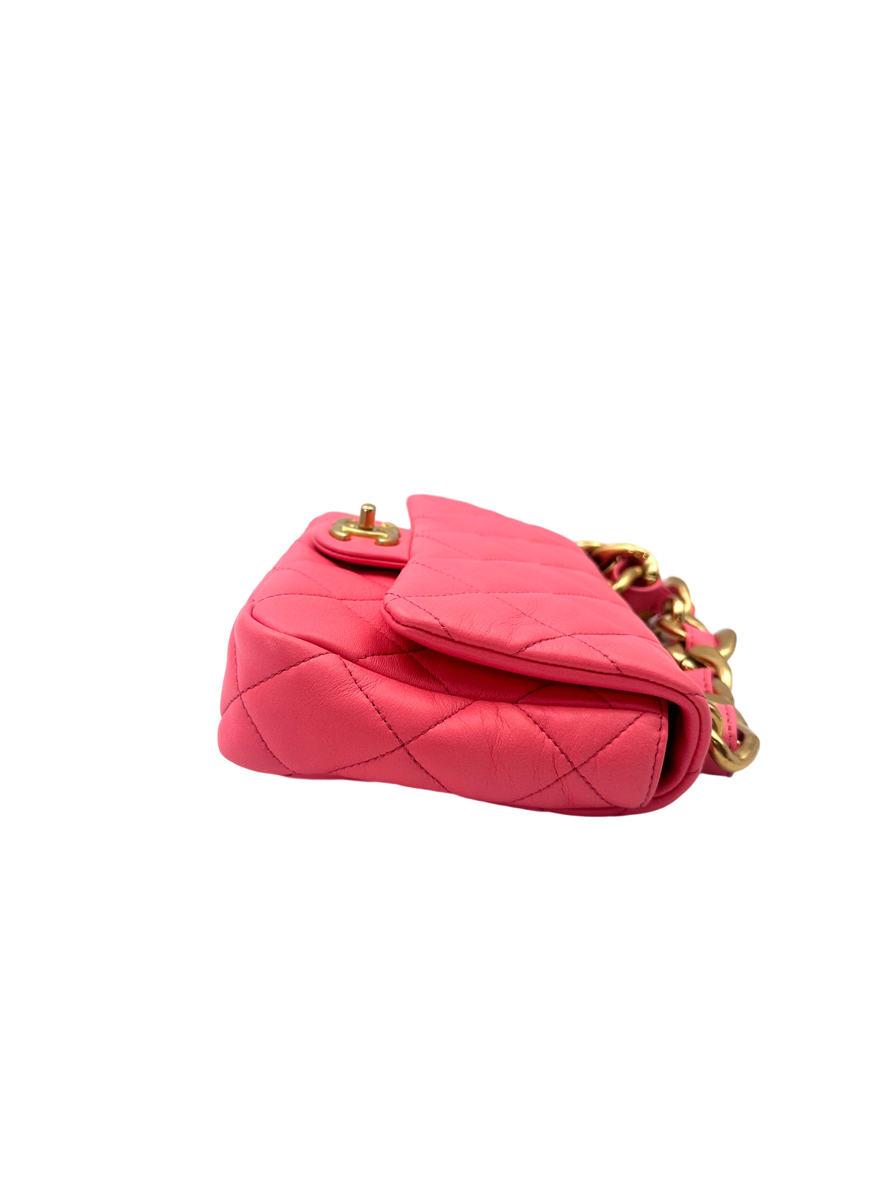 Chanel Classic Flap Pink Quilted Lambskin Small Size Flap Bag With Gold Buckle(CJ***25) CC2050