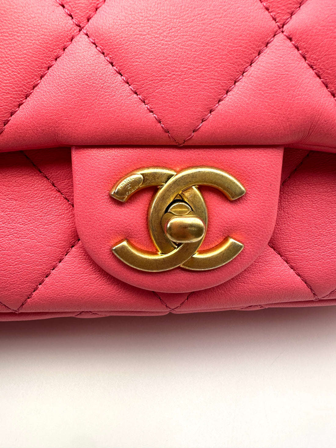 Chanel Classic Flap Pink Quilted Lambskin Small Size Flap Bag With Gold Buckle(CJ***25) CC2050