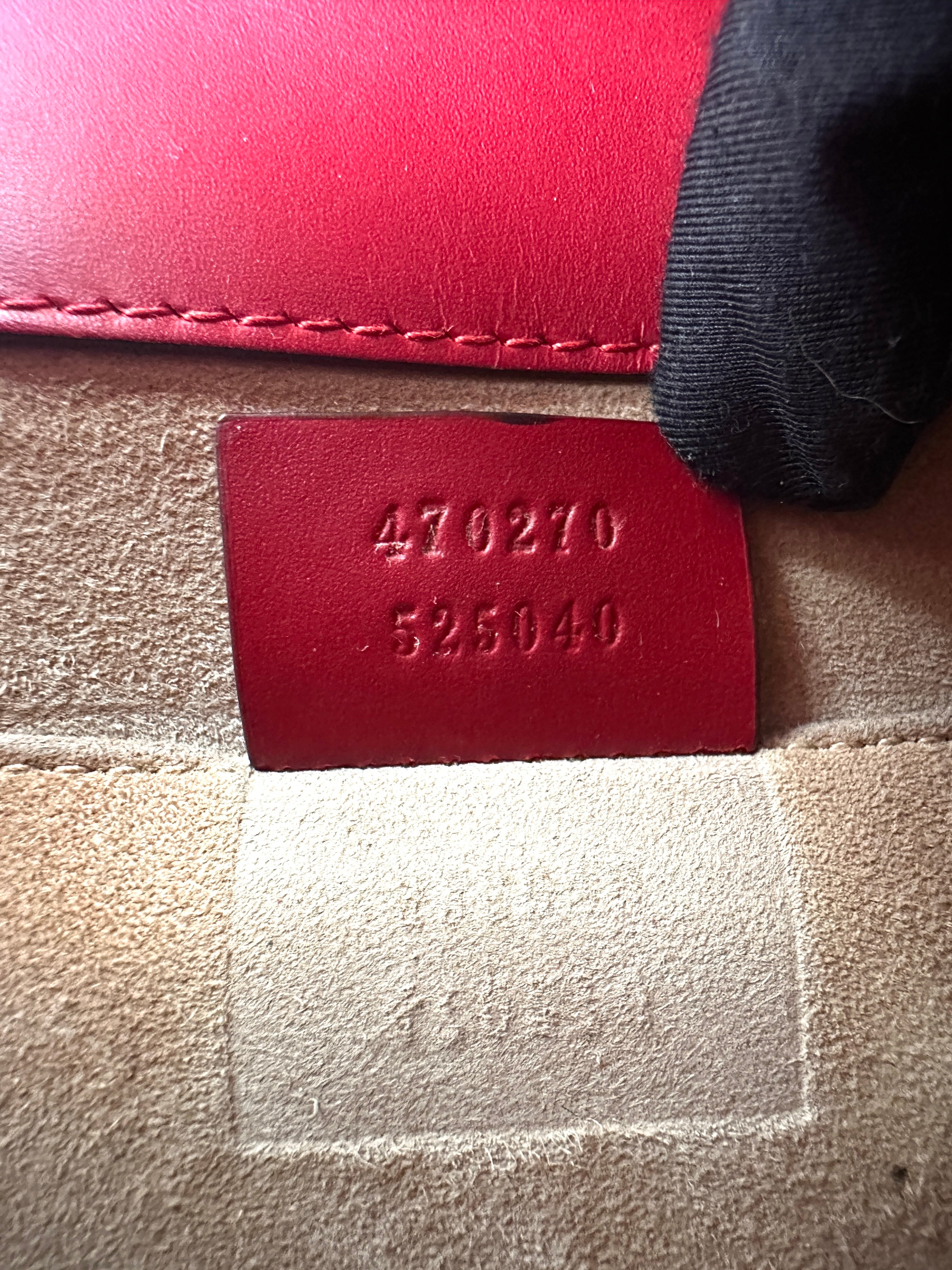 Gucci Sylvie Red Leather Top Handle Shoulder Bag GG1143