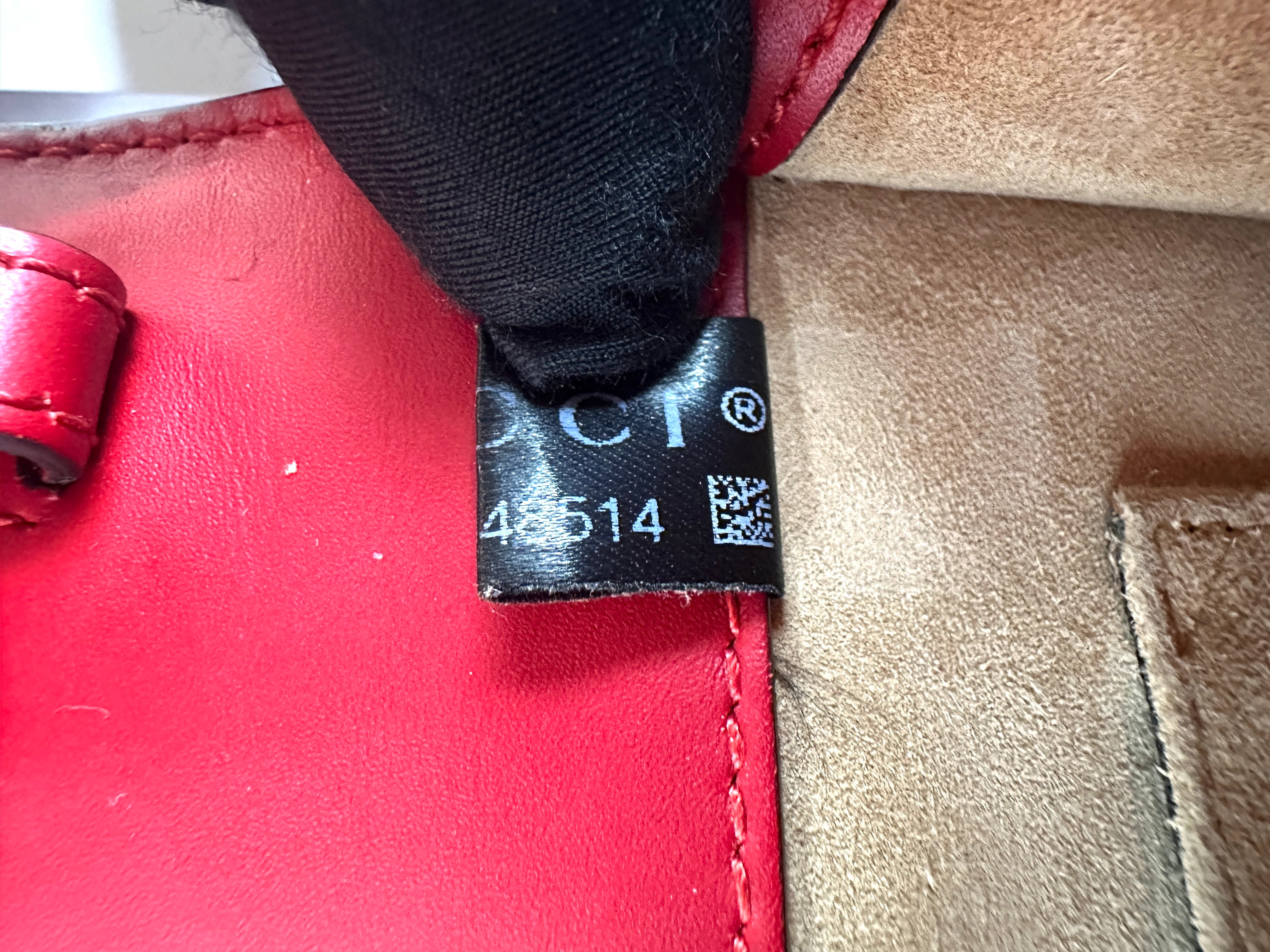 Gucci Sylvie Red Leather Top Handle Shoulder Bag GG1143