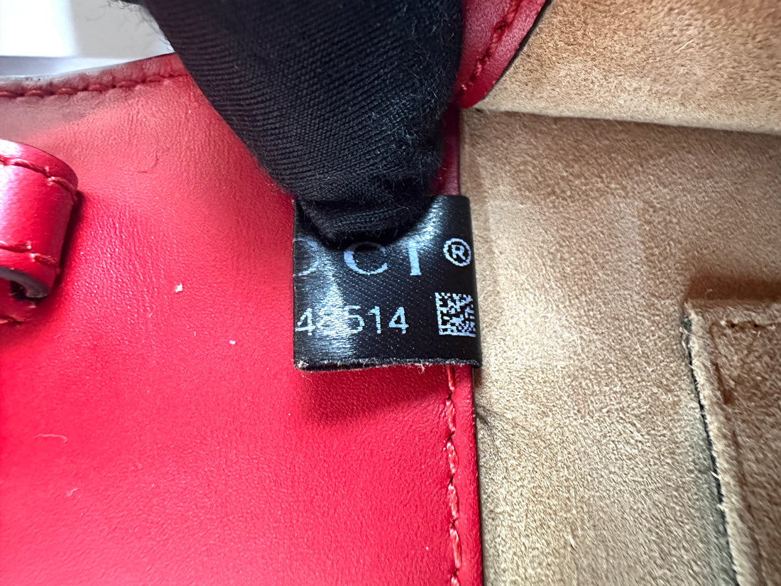 Gucci Sylvie Red Leather Top Handle Shoulder Bag GG1143