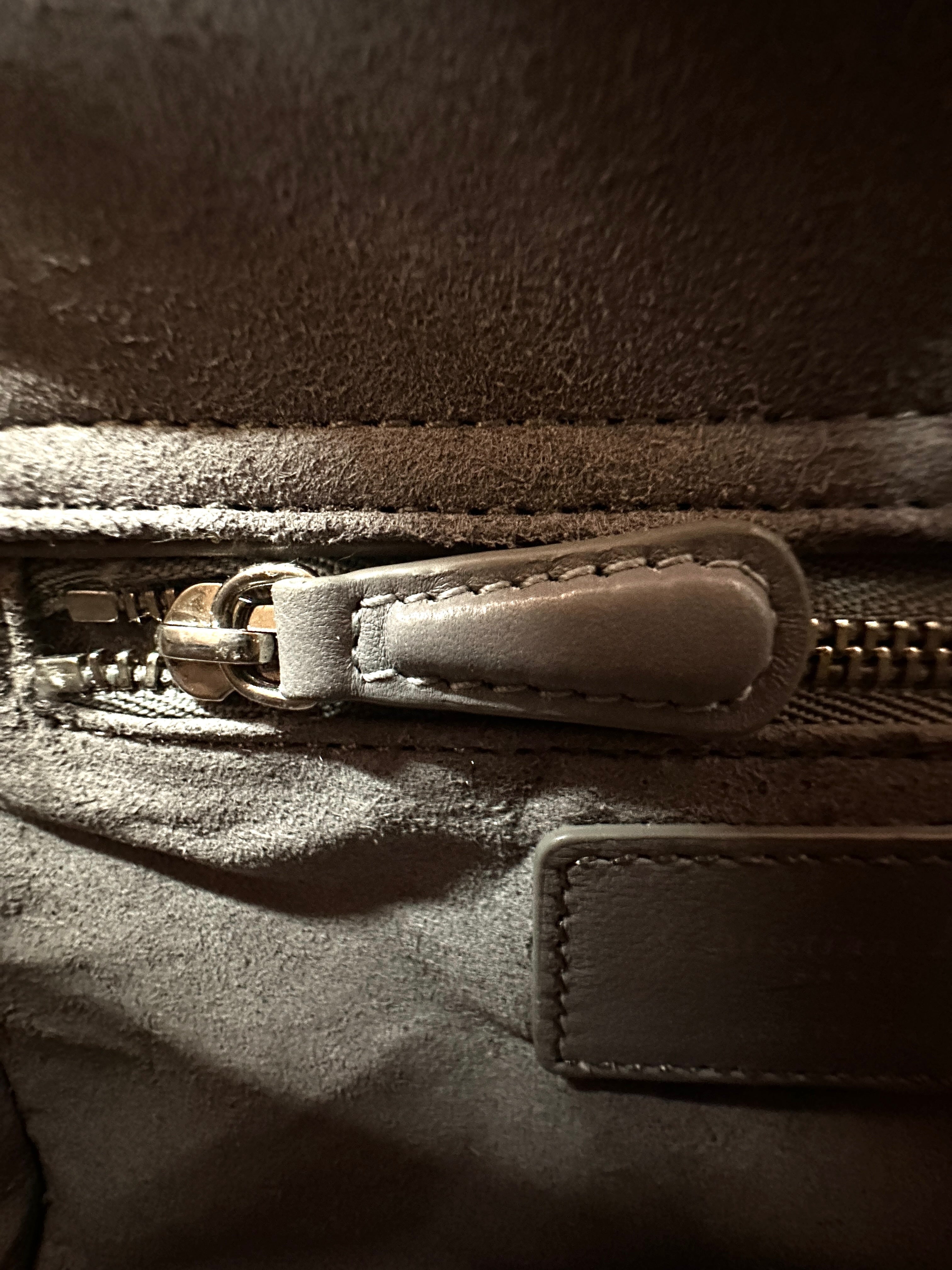 Christian Dior Lady Dior Grey Cannage Leather Handle Bag With Silver Charms DR758