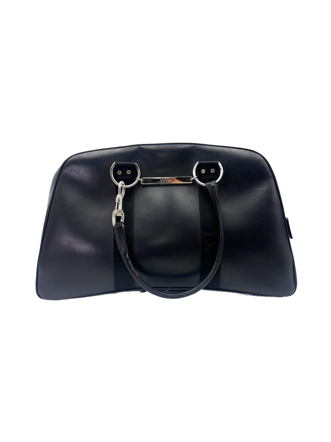 Christian Dior Black Leather Top Handle Boston Bag DR751