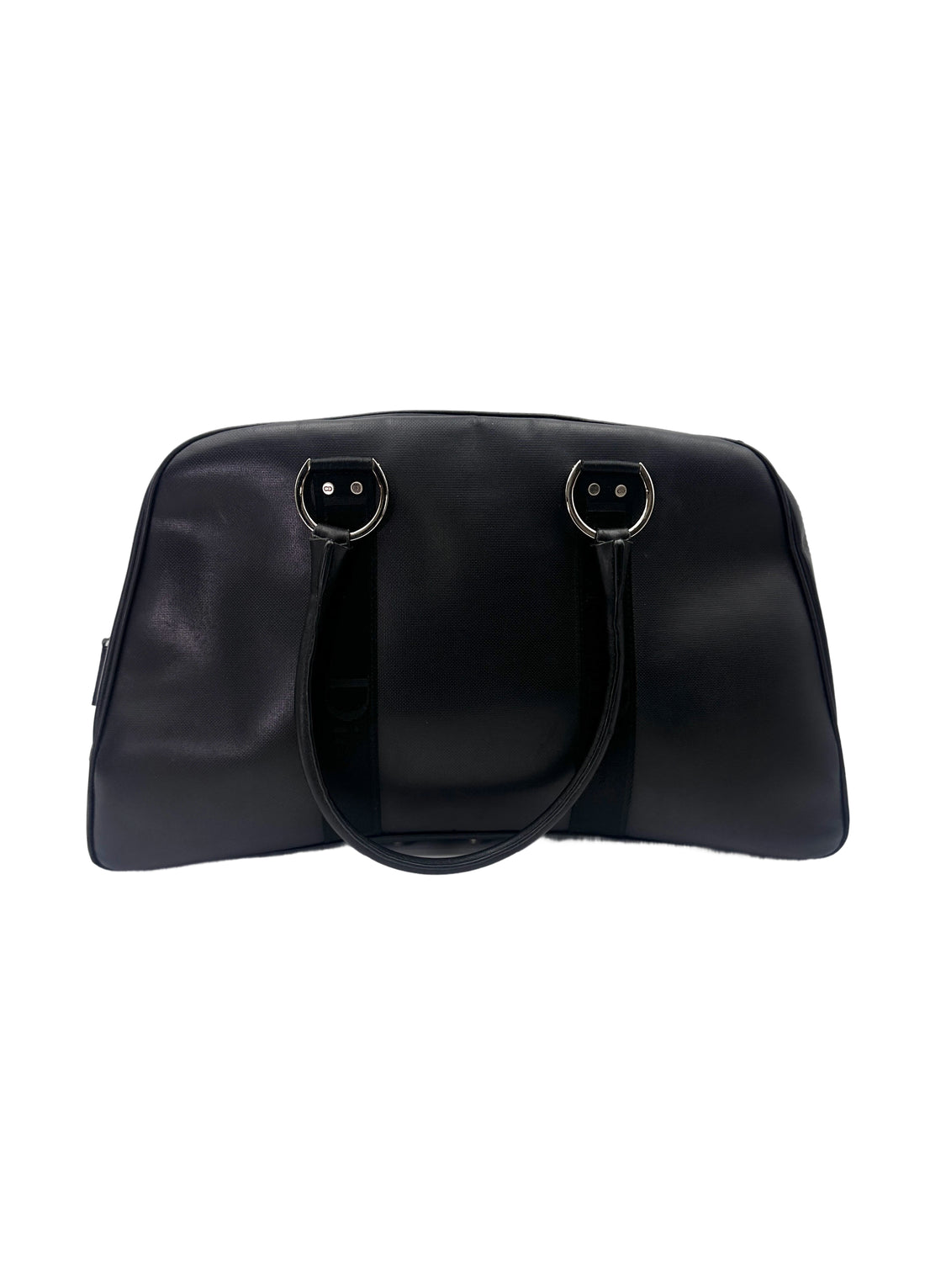 Christian Dior Black Leather Top Handle Boston Bag DR751